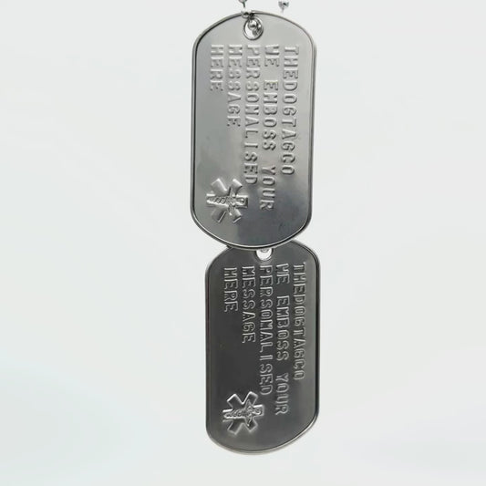 Unearth a piece of history with THEDOGTAGCO's U.S. Imported Customizable Stainless Steel Military Star Of Life Medical Dog Tags. These personalized dog tags are a perfect blend of authenticity, quality, and personal touch.