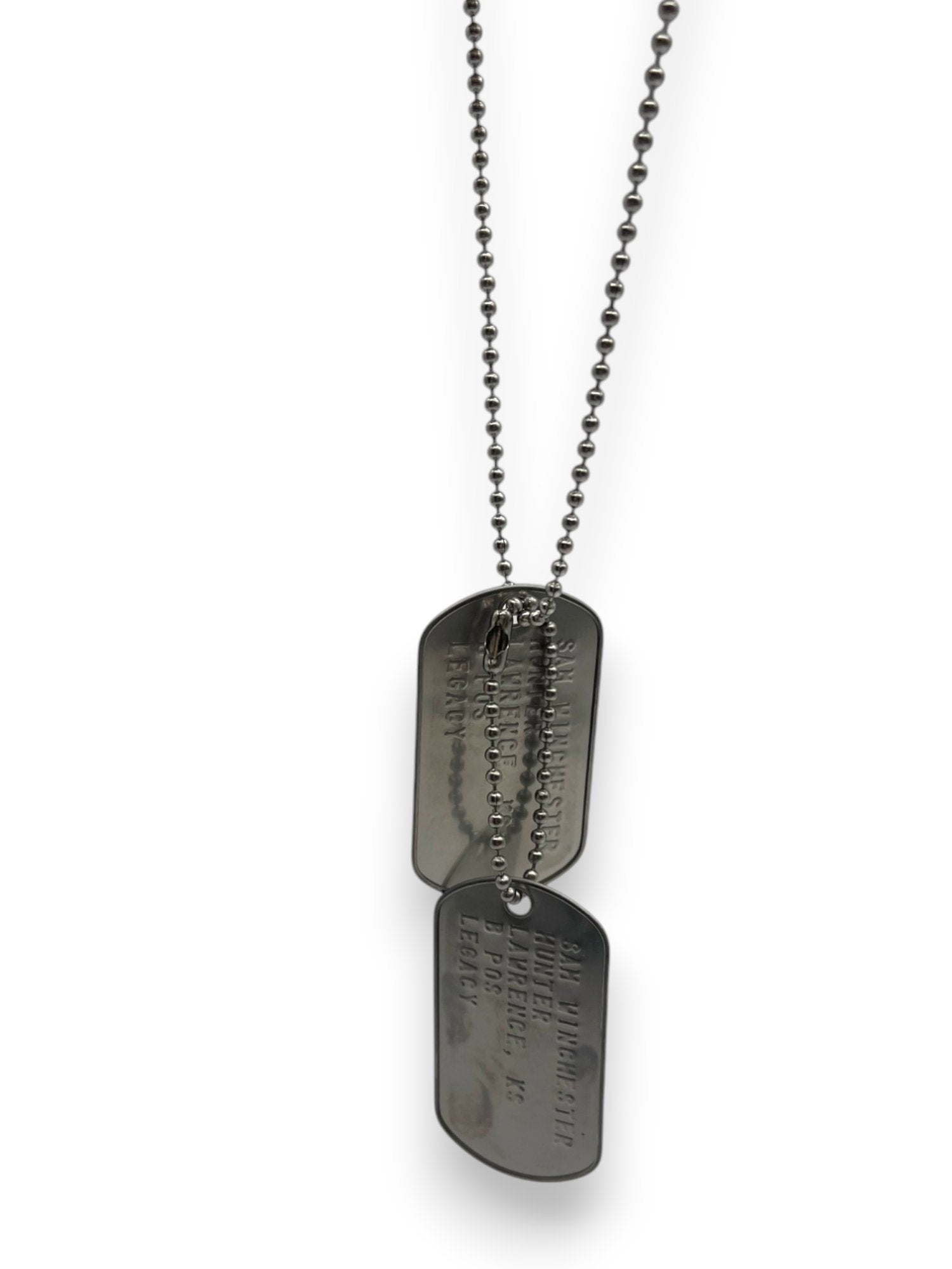 'SAM WINCHESTER' Military Dog Tags - Cosplay Costume Prop Replica - Stainless Steel Chains Included - TheDogTagCo
