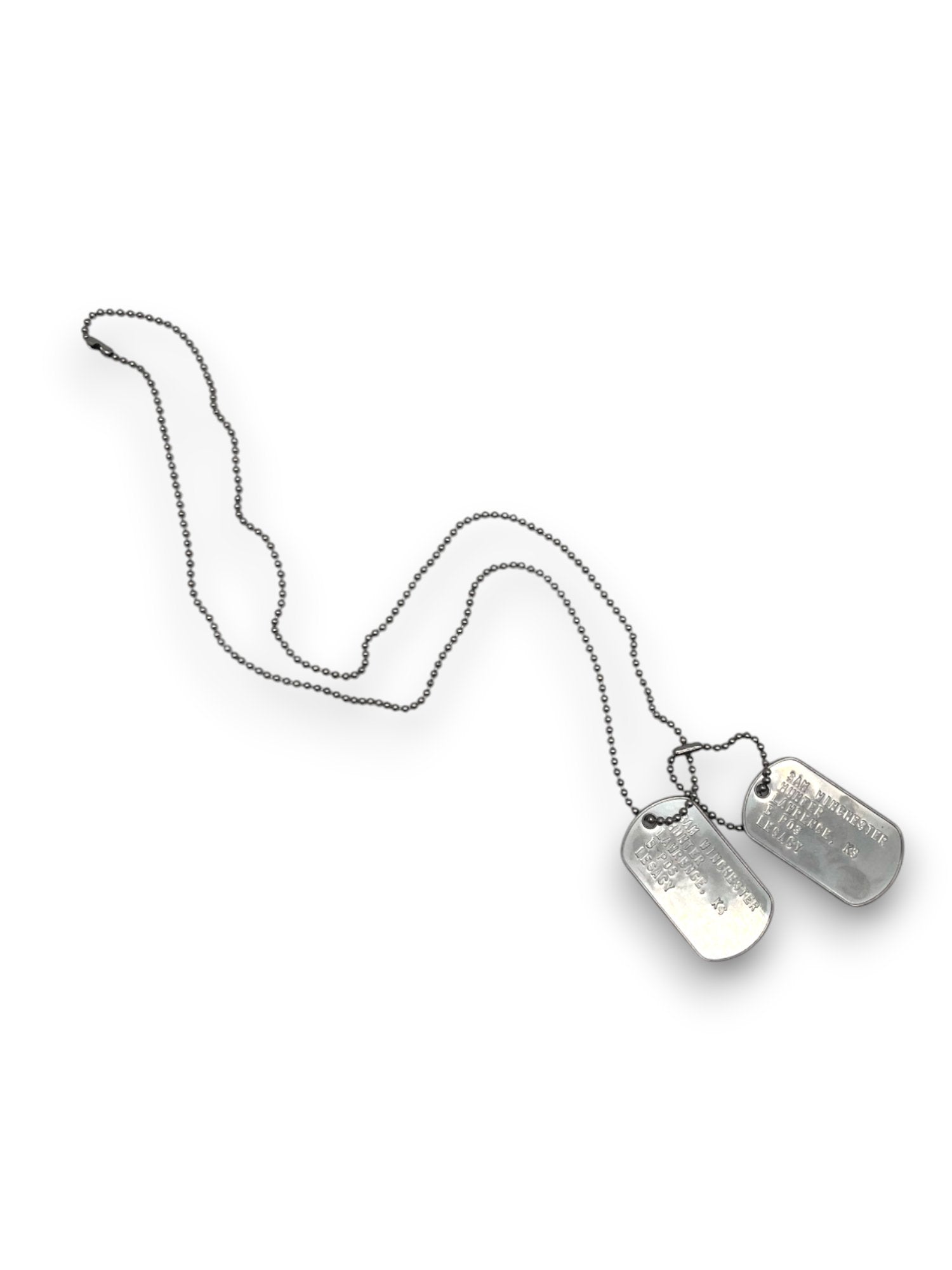 'SAM WINCHESTER' Military Dog Tags - Cosplay Costume Prop Replica - Stainless Steel Chains Included - TheDogTagCo