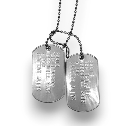 'SONIC THE HEDGEHOG' Dog Tags - Costume Cosplay Prop Replica Military - Stainless Steel Chains Included - TheDogTagCo