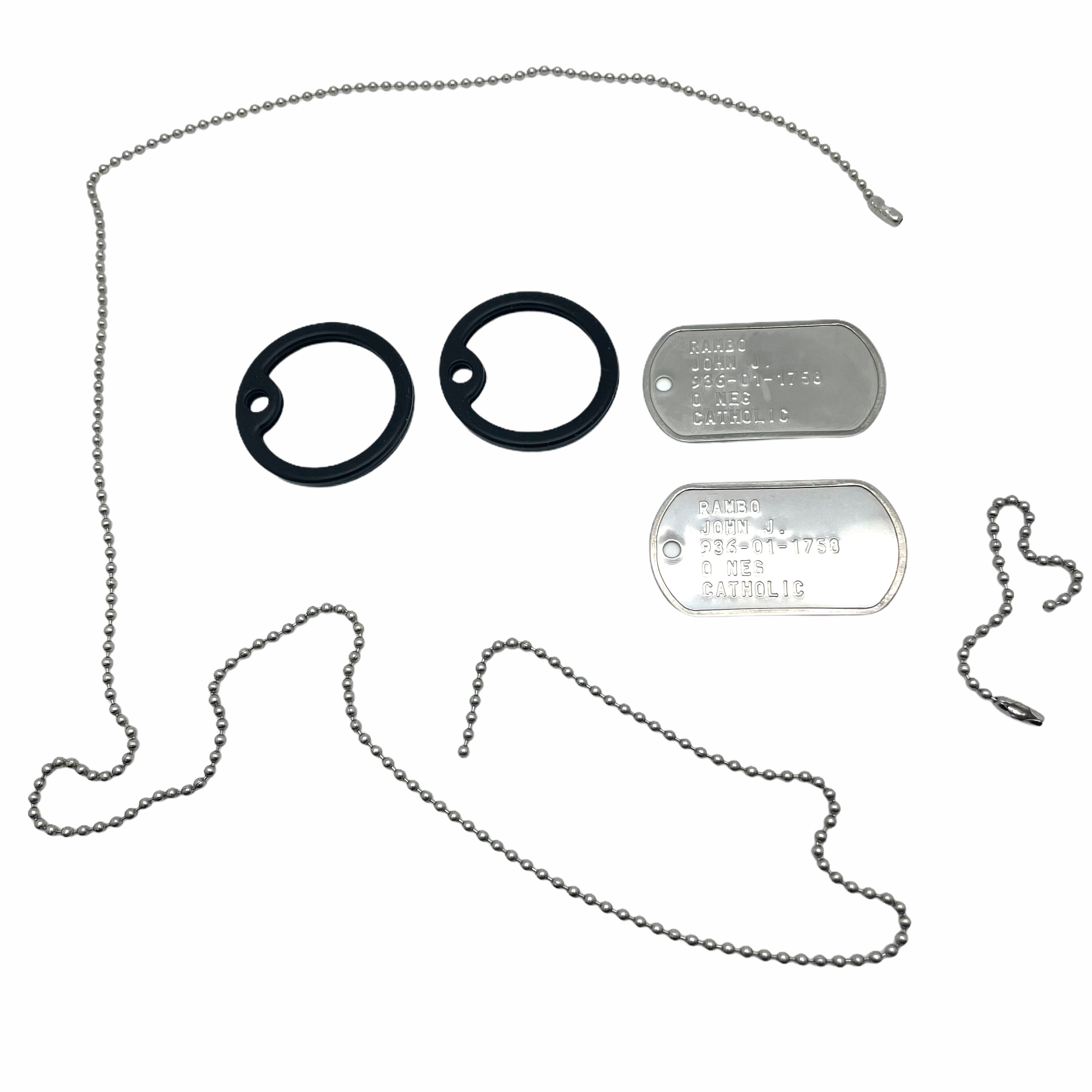 JOHN JAMES RAMBO Military Dog Tags Set Costume Prop Replica – TheDogTagCo