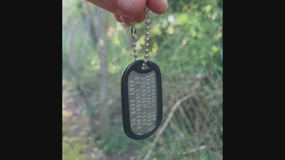 Porte-clés militaire en acier inoxydable pour chien, urgence, étiquette de bagage, fourni avec chaîne de 10,2 cm.