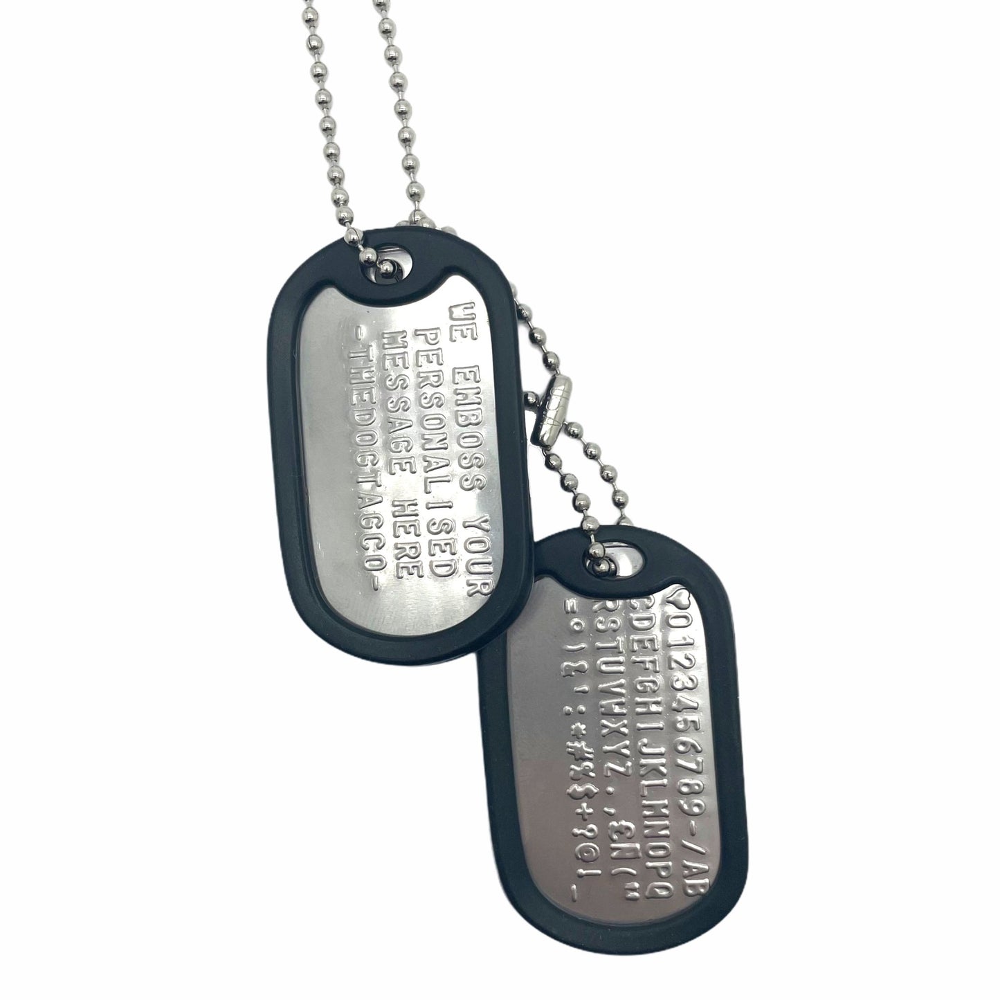 Authentic Personalised US Military Embossed Stainless Steel Dog Tags Pair Set - 1975 To Present Day - TheDogTagCo