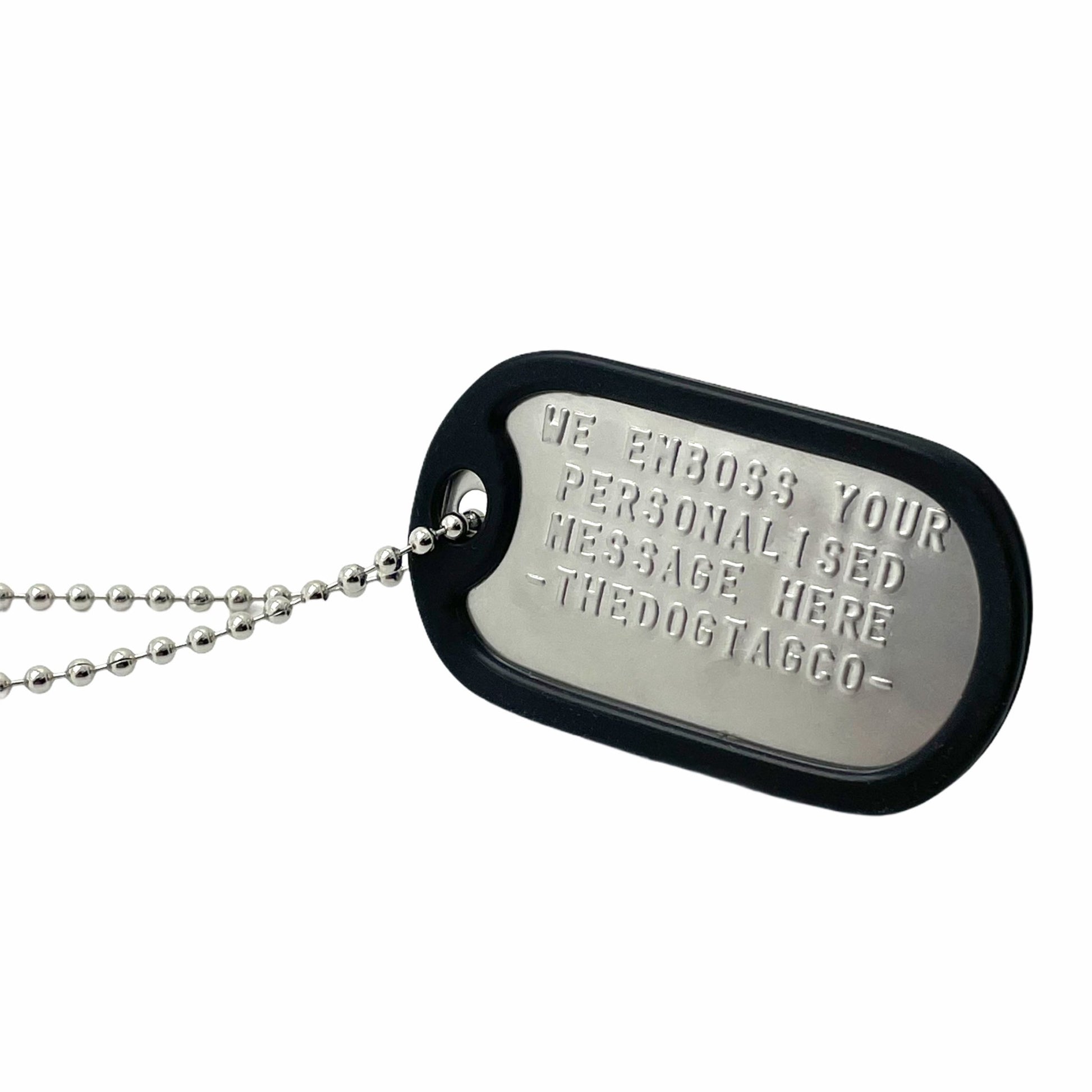 Authentic Personalised US Military Embossed Stainless Steel Dog Tags Single Set - 1975 To Present Day - TheDogTagCo