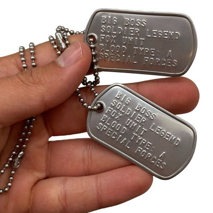BIG BOSS US Military Dog Tags Necklace Pendant Gaming Gift Collector Replica - TheDogTagCo