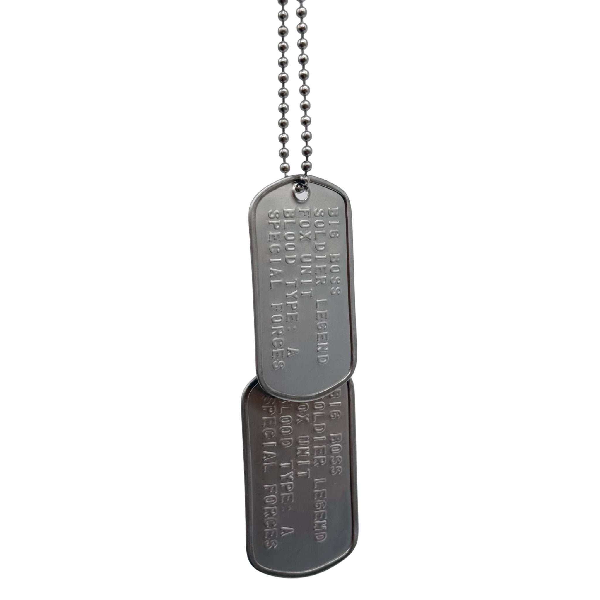 BIG BOSS US Military Dog Tags Necklace Pendant Gaming Gift Collector R TheDogTagCo