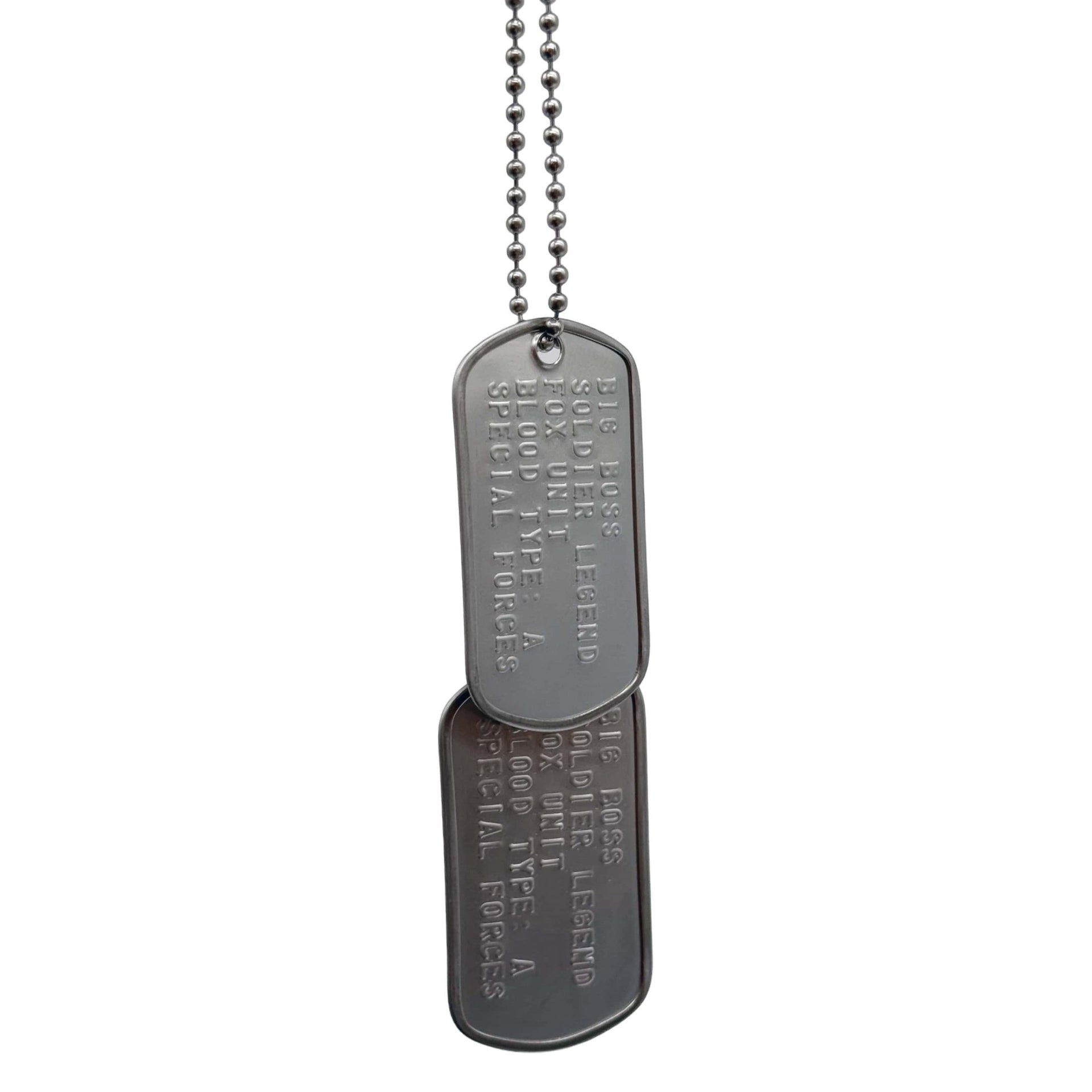 BIG BOSS US Military Dog Tags Necklace Pendant Gaming Gift