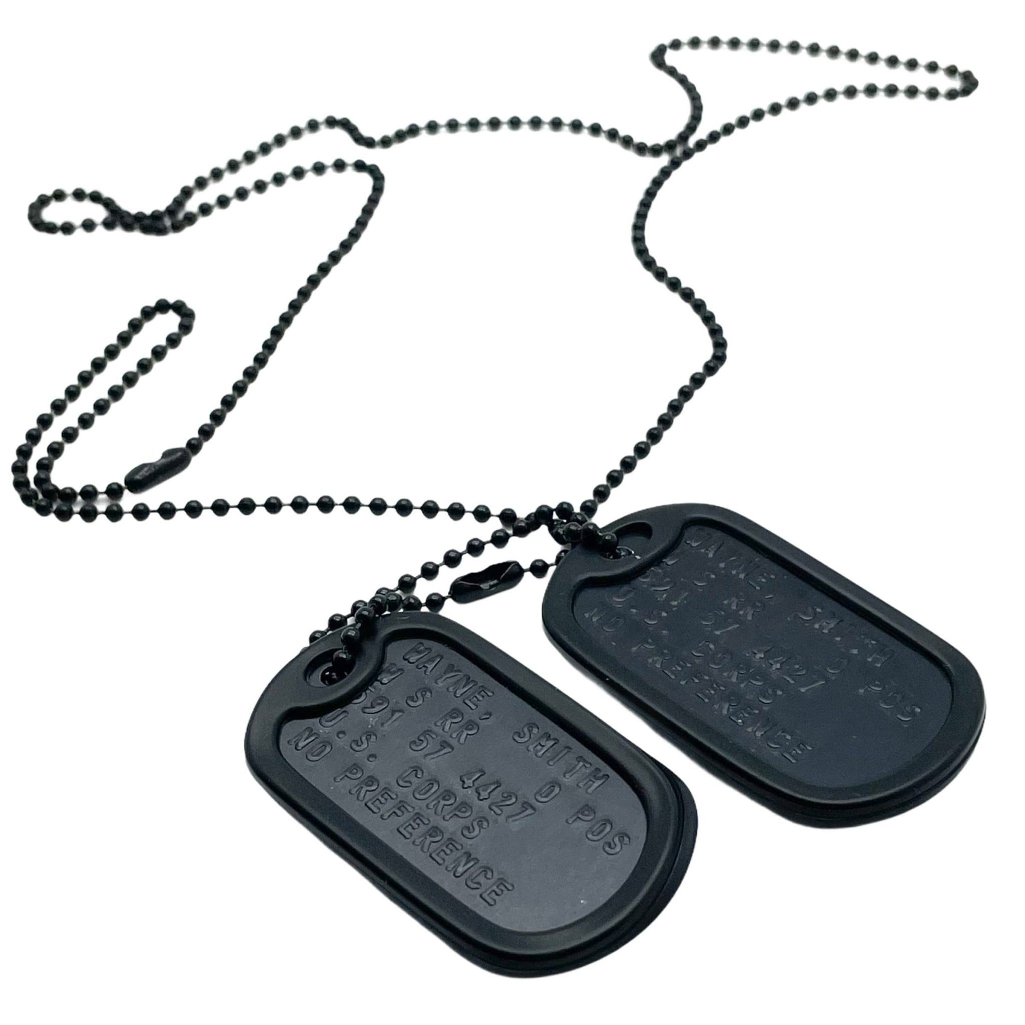 Black Special Forces U.S. Military Set Personalised Army Dog Tags TheDogTagCo