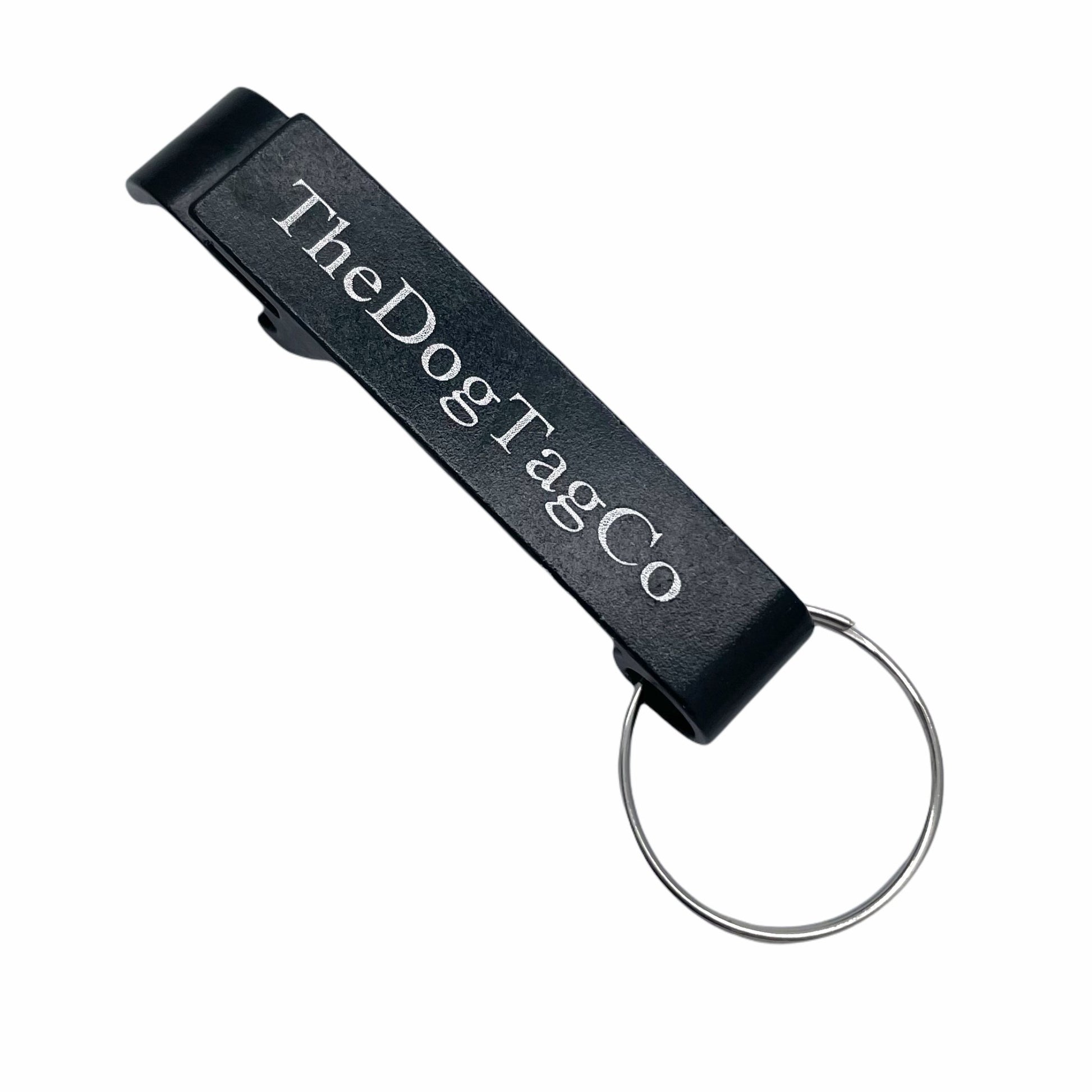 Bottle Opener Key Ring Keyring Jet Black Finish - TheDogTagCo - TheDogTagCo