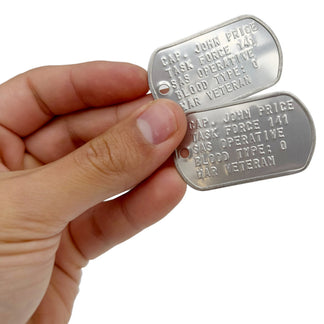 Captain John Price Military Dog Tag Set- Stainless Steel - Chains Incl ...