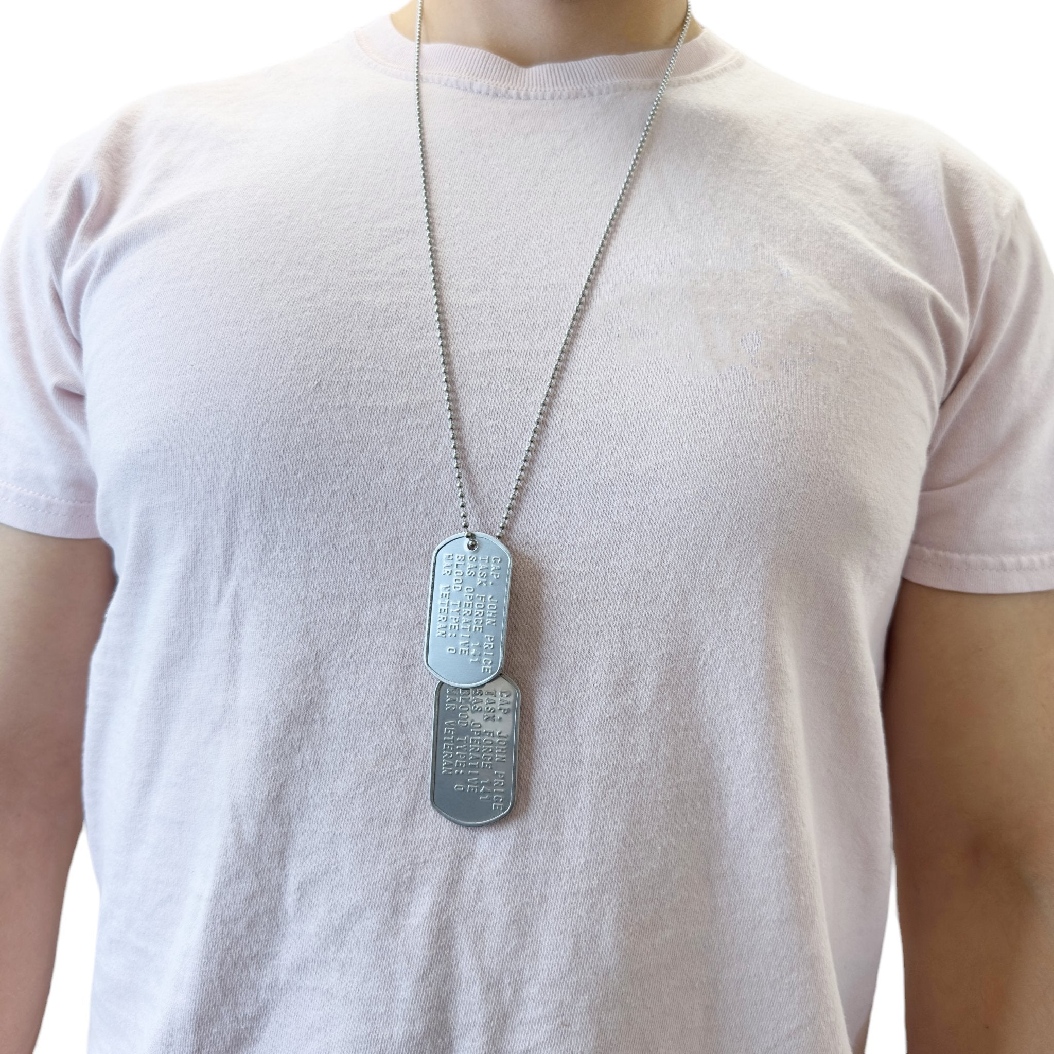 Captain John Price Military Dog Tag Set Stainless Steel Chains