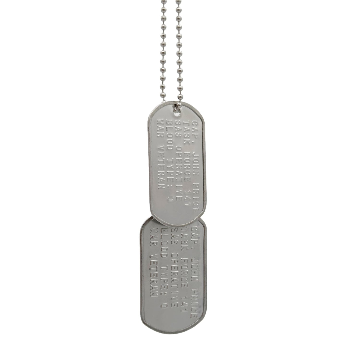 Captain John Price Military Dog Tag Set- Stainless Steel - Chains Included - TheDogTagCo