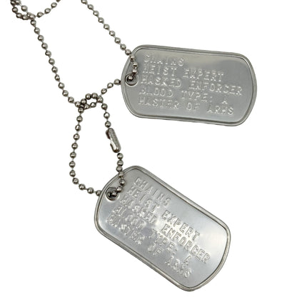 'CHAINS' Inspired US Military DOG TAGS- Collector's Pendant Necklace Cosplay Prop - TheDogTagCo