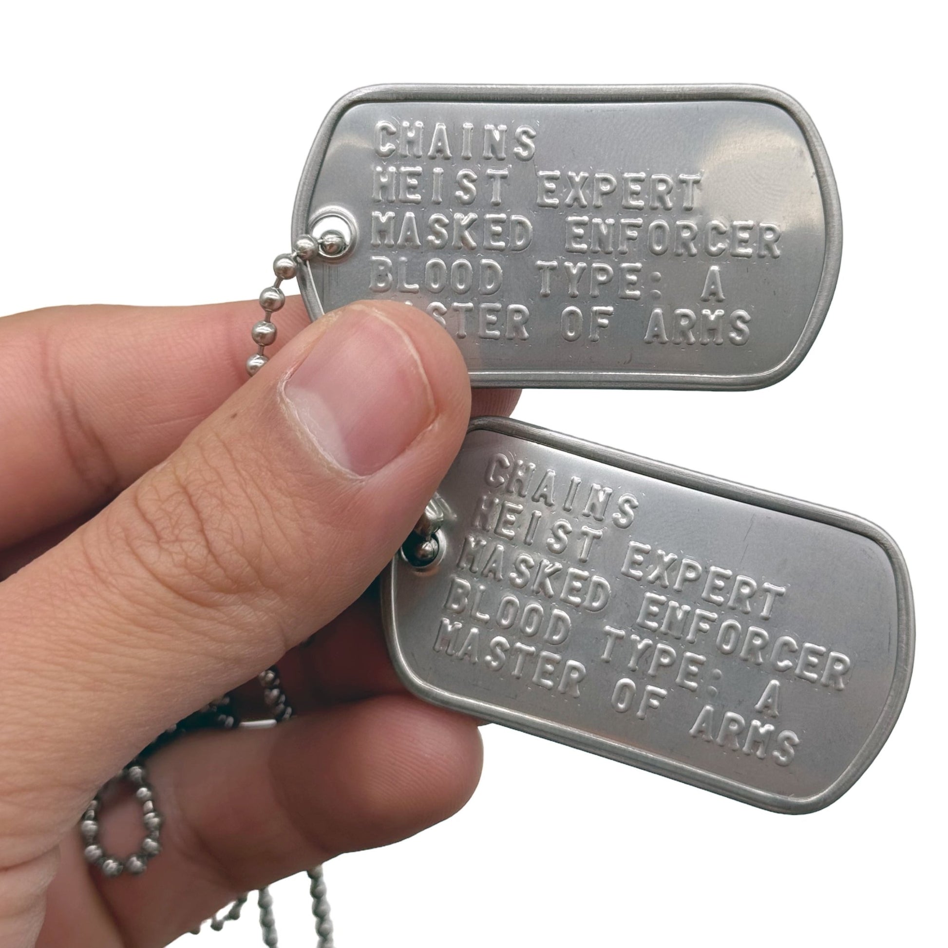 'CHAINS' Inspired US Military DOG TAGS- Collector's Pendant Necklace Cosplay Prop - TheDogTagCo