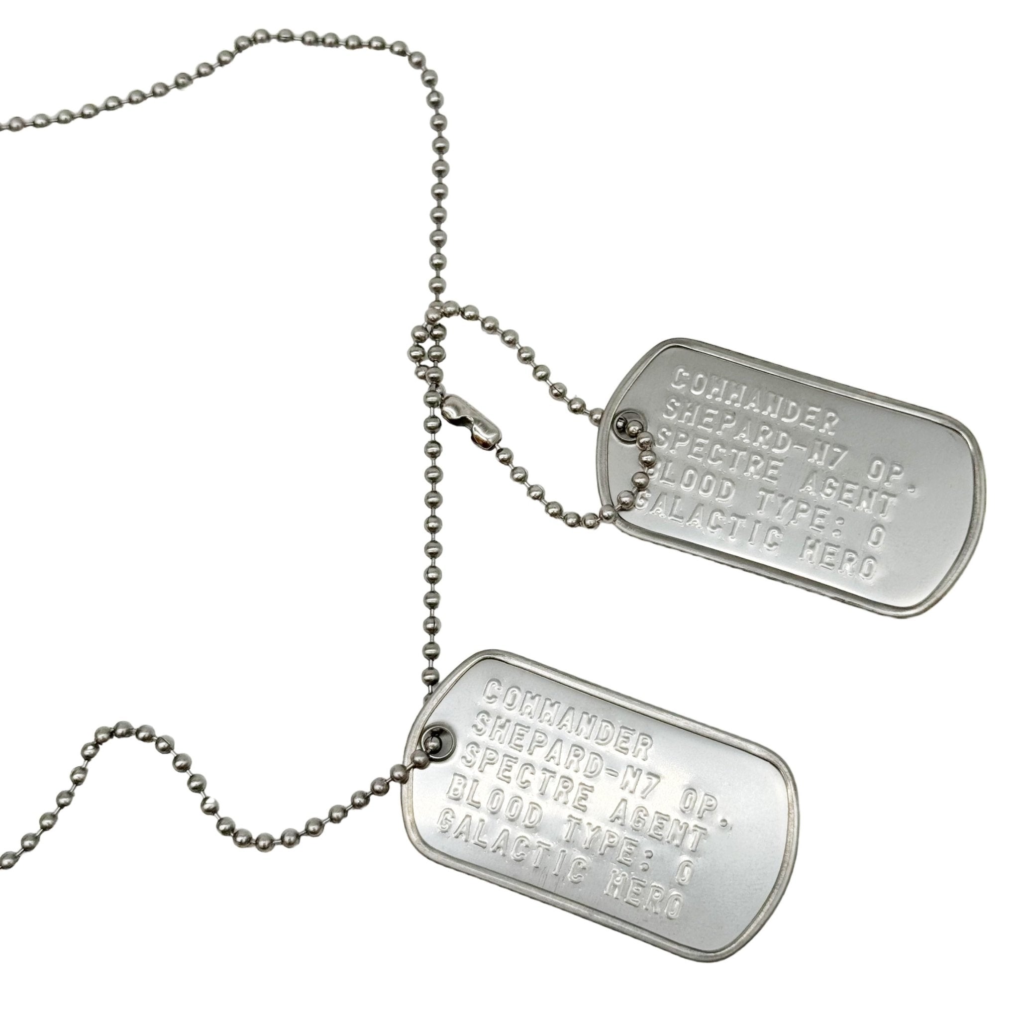 COMMANDER SHEPARD' Inspired US Military DOG TAGS- Collector's