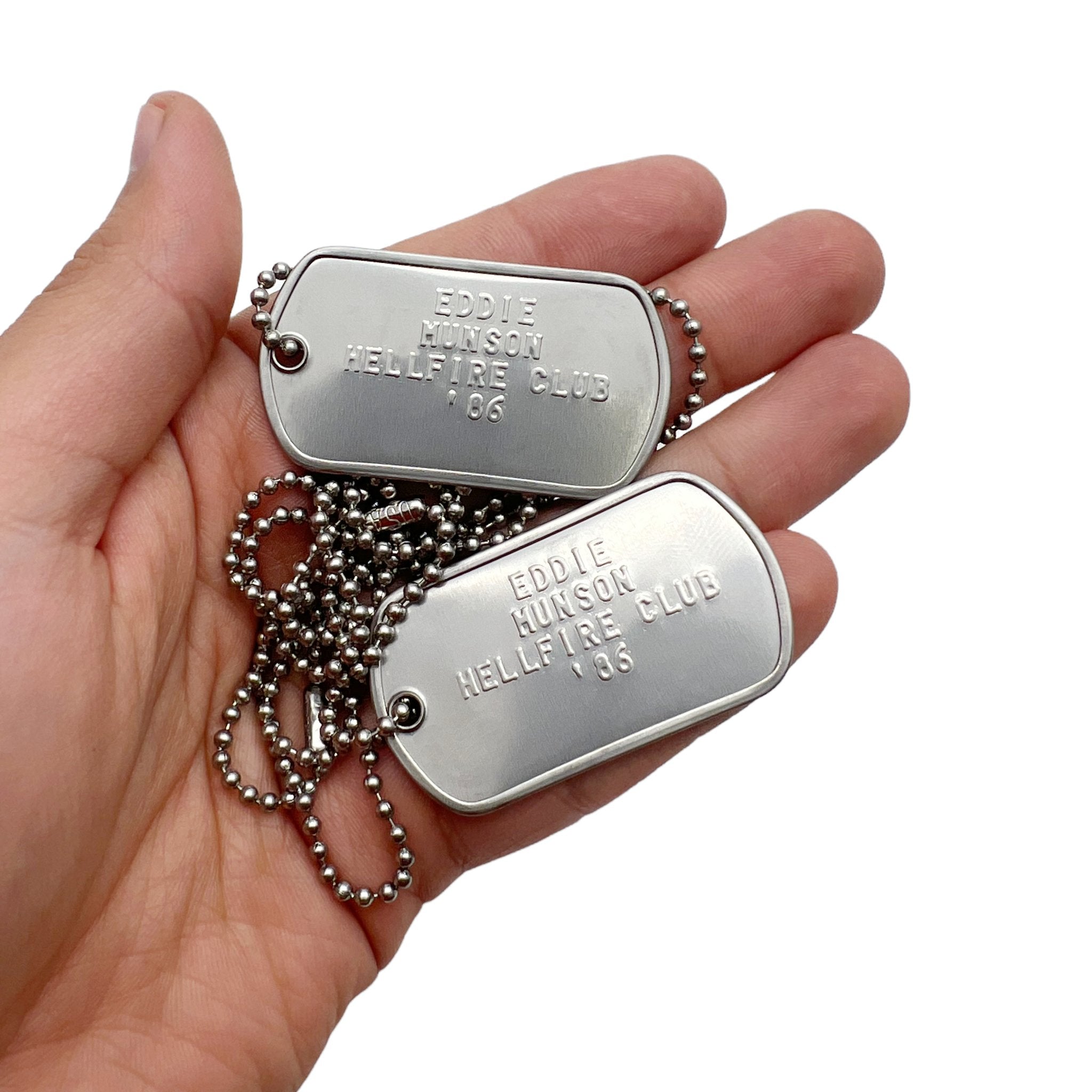 Buy 'EDDIE MUNSON' Dog Tags - Chains Included | TheDogTagCo