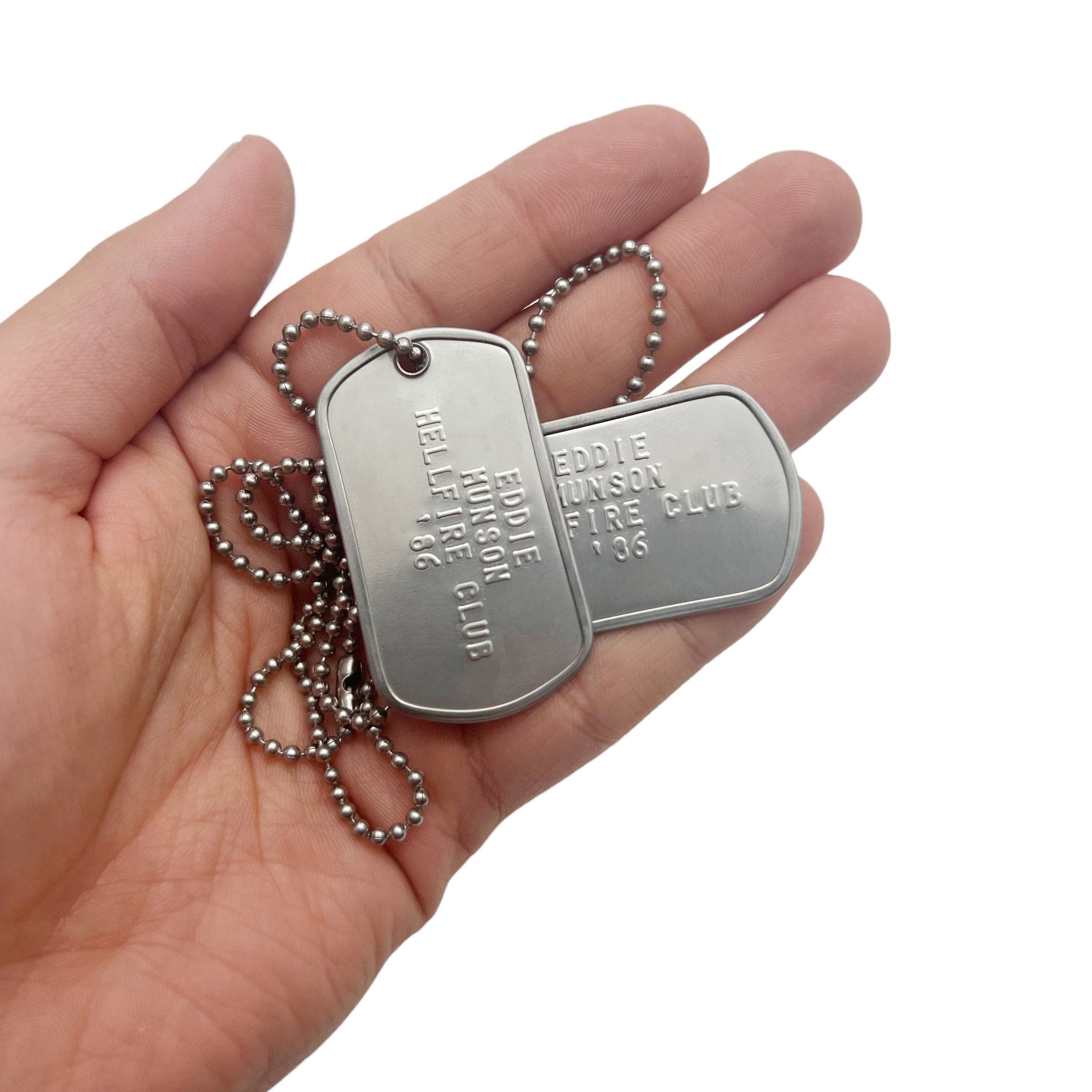 Buy 'EDDIE MUNSON' Dog Tags - Chains Included | TheDogTagCo