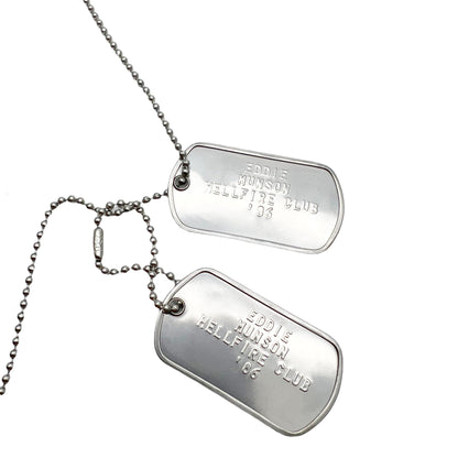 'EDDIE MUNSON' Dog Tags - Costume Cosplay Prop Replica Military - Stainless Steel Chains Included - TheDogTagCo