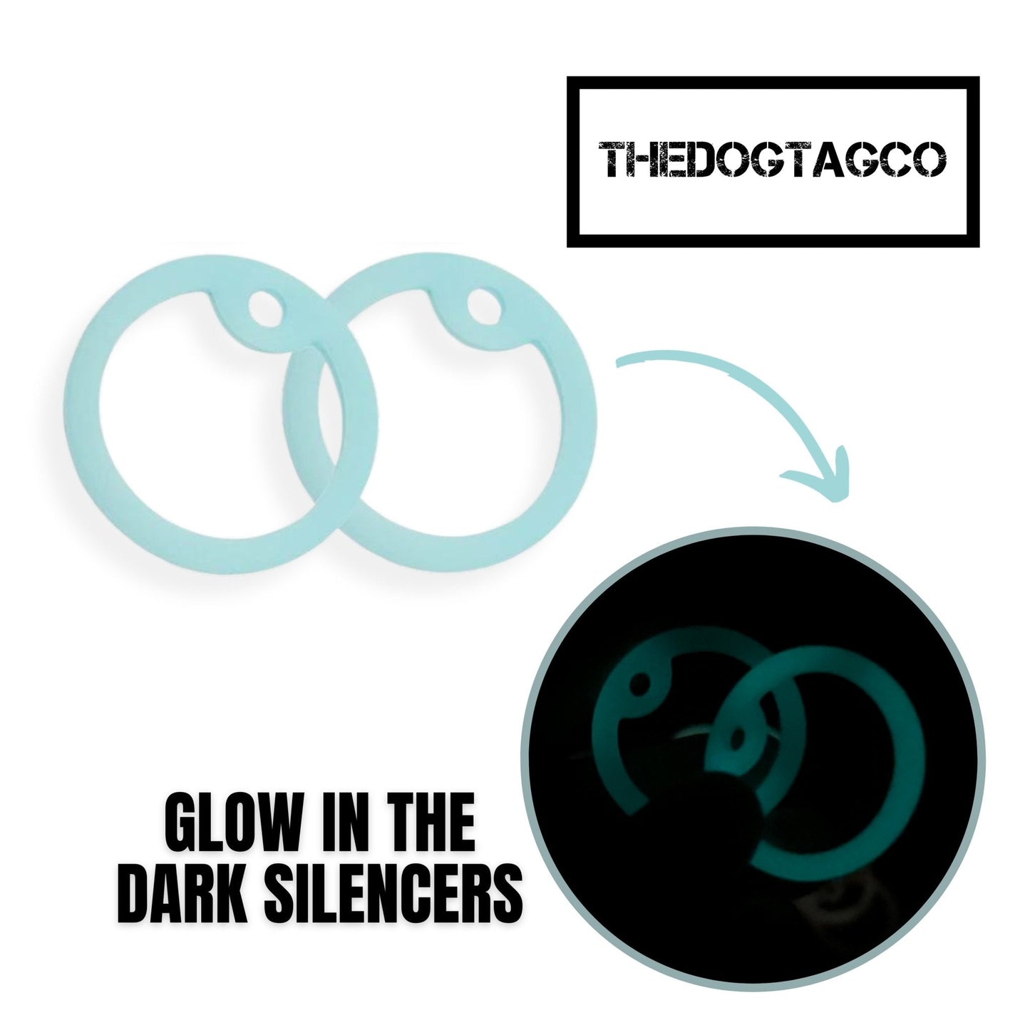 GLOW IN DARK Silencers Rubber for Dog Tag for U.S.A Military Army Dog Tags - TheDogTagCo