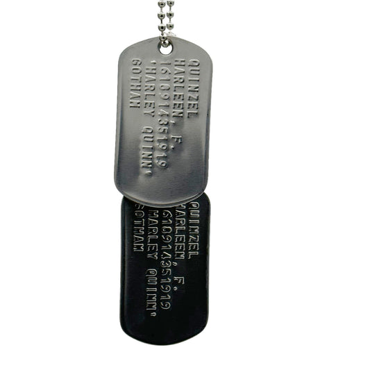 'Harley Quinn' Dog Tags - Costume Cosplay Prop Replica Military - Stainless Steel Chains Included - TheDogTagCo
