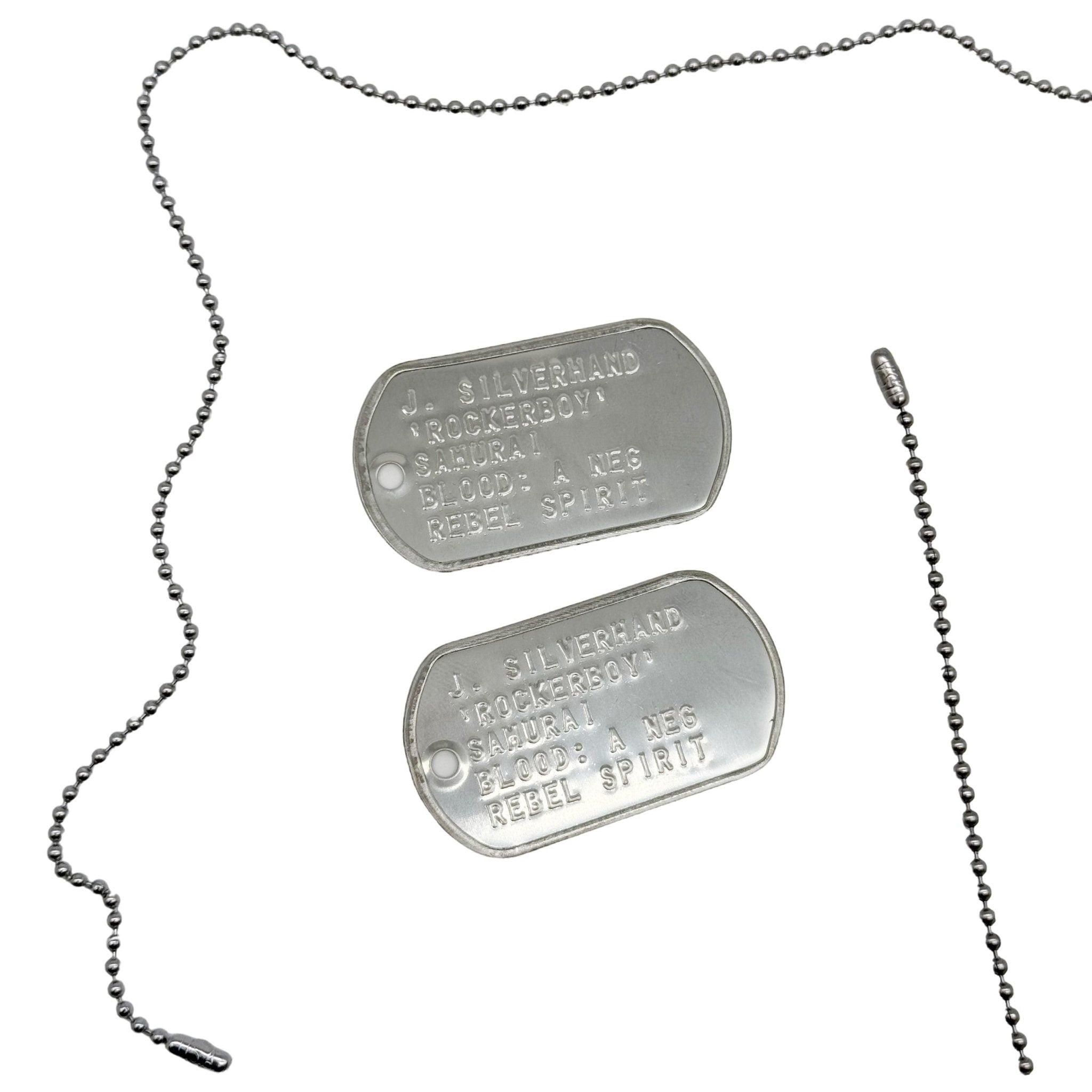 J SILVERHAND' Military U.S DOG TAGS Necklace Cosplay Pendant