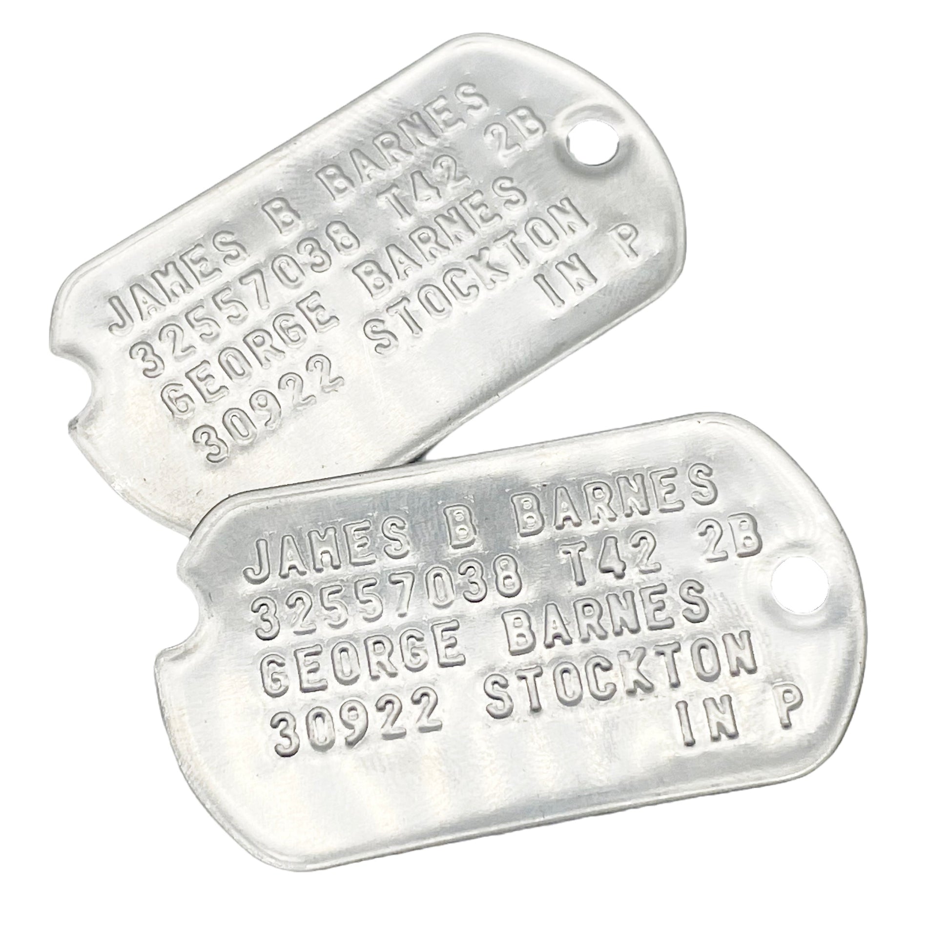 Notched WWII Military Stainless Steel Dog Tags