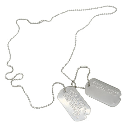 James Bucky Barnes x Steven Rogers 'Captain America' WWII Style Military Dog Tags Prop Replica - Notched pre 1965 WW2 - Stainless Steel - Chain Included - TheDogTagCo