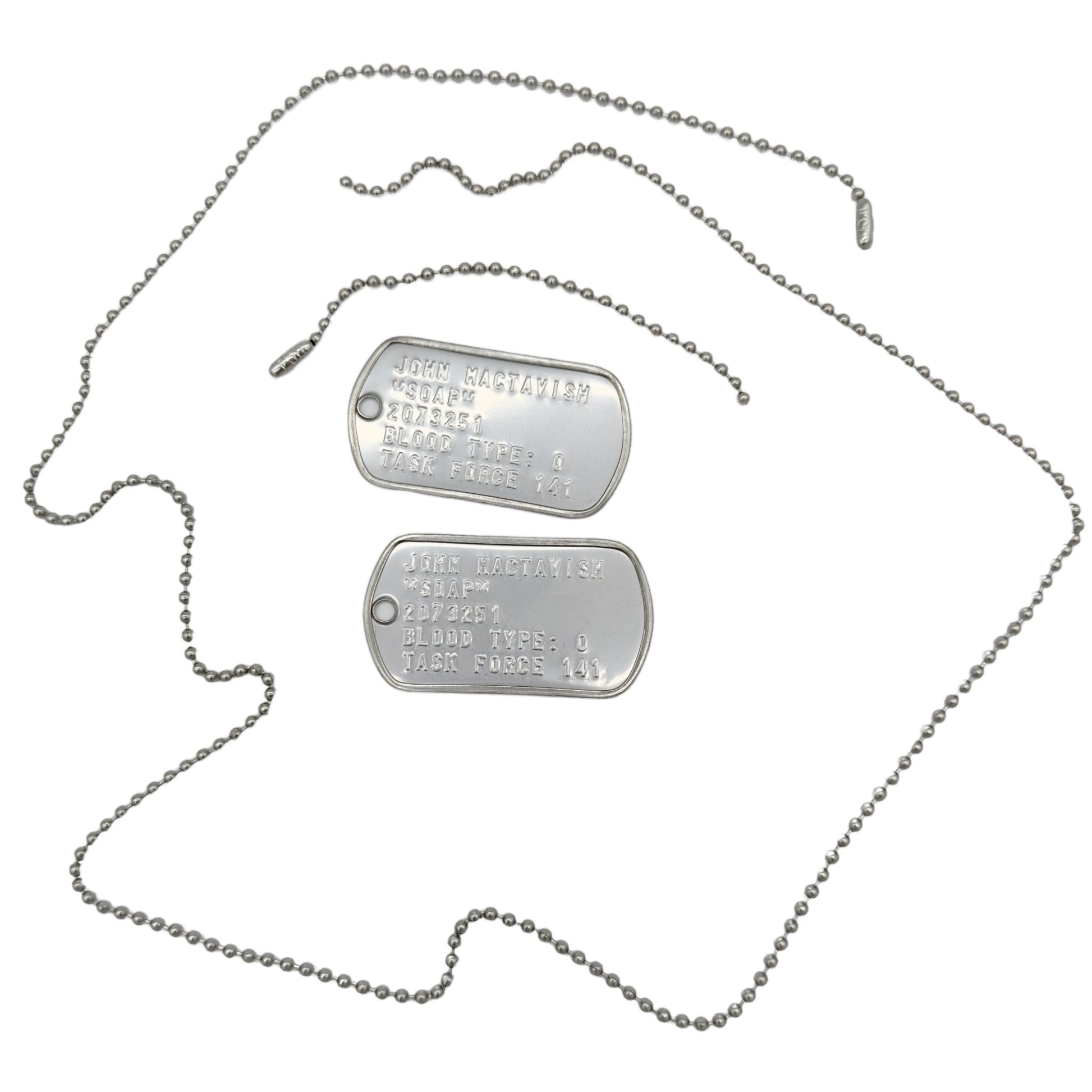 Captain John Price Military Dog Tag Set- Stainless Steel - Chains Included, TheDogTagCo