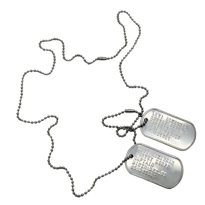 'LEVI ACKERMAN' Dog Tags - Costume Cosplay Prop Replica Military - Stainless Steel Chains Included - TheDogTagCo
