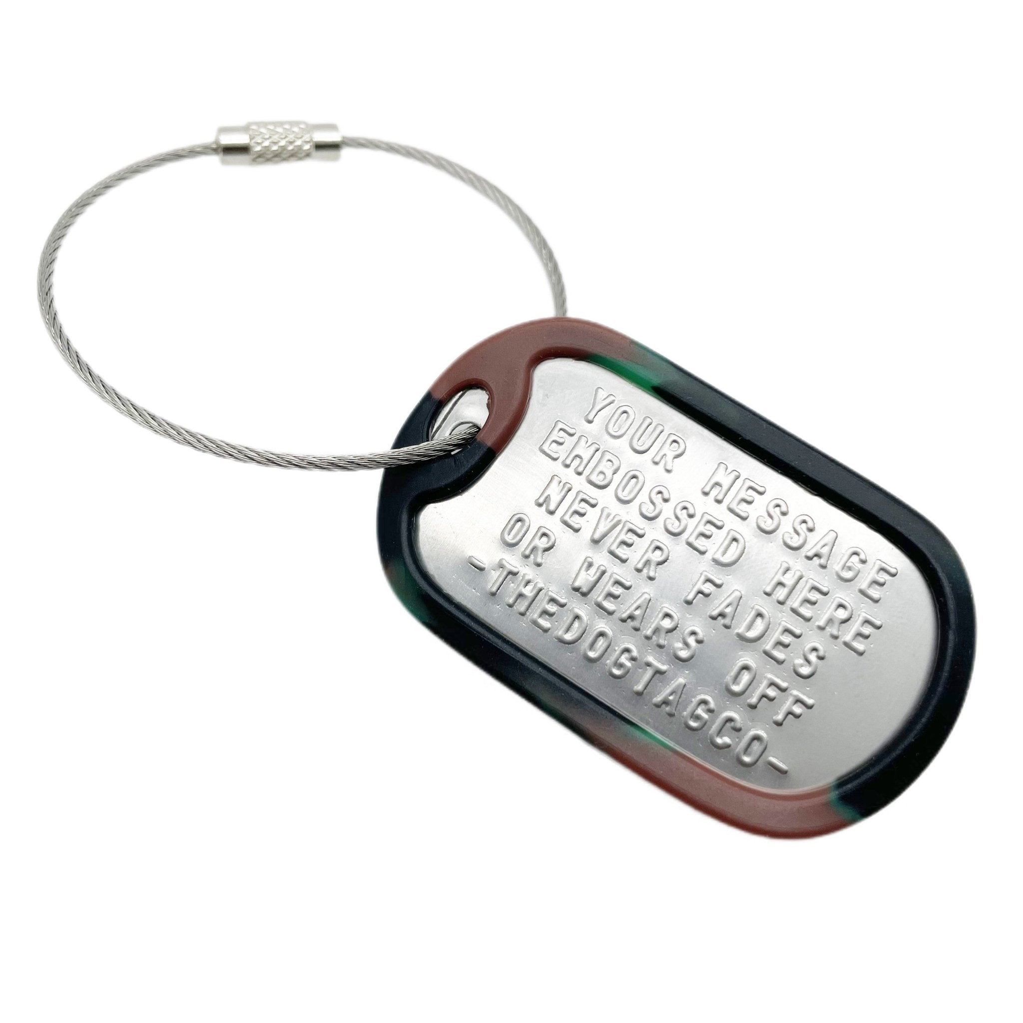Military luggage tags top