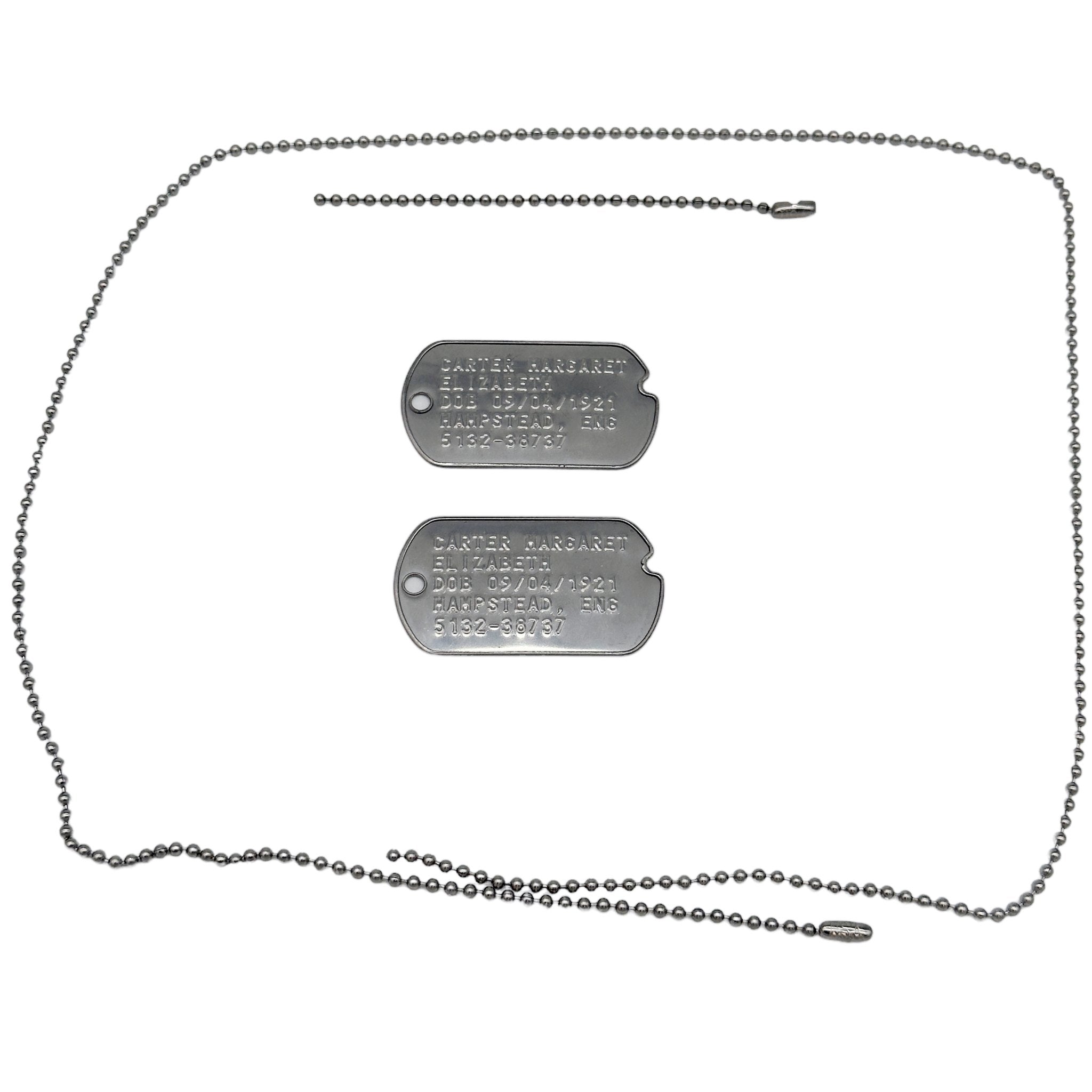 Margaret Elizabeth Peggy Carter WWII Style Military Dog Tags