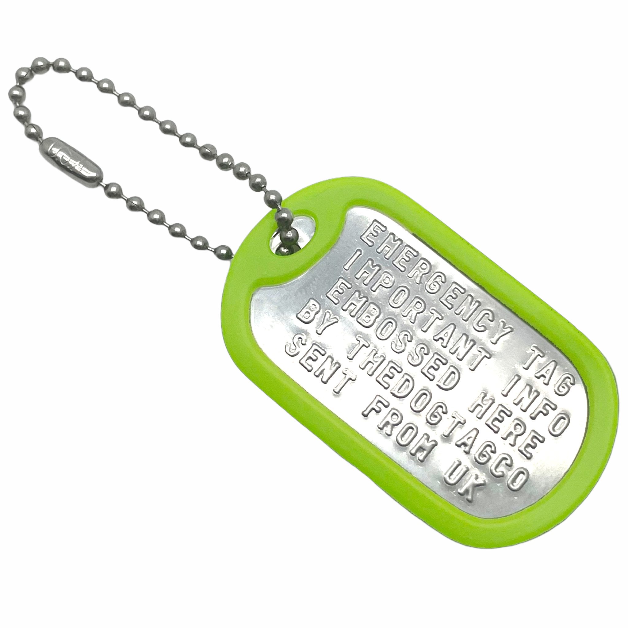 Military dog tag keychain top