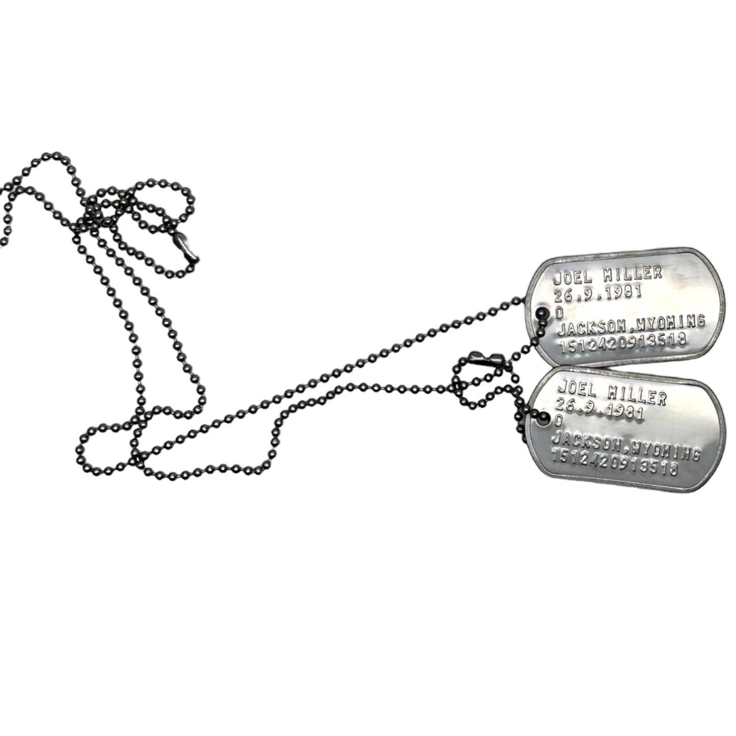 'OLD TIMER' Military Dog Tags - Cosplay Costume Prop Replica - Stainless Steel Chains Included - TheDogTagCo