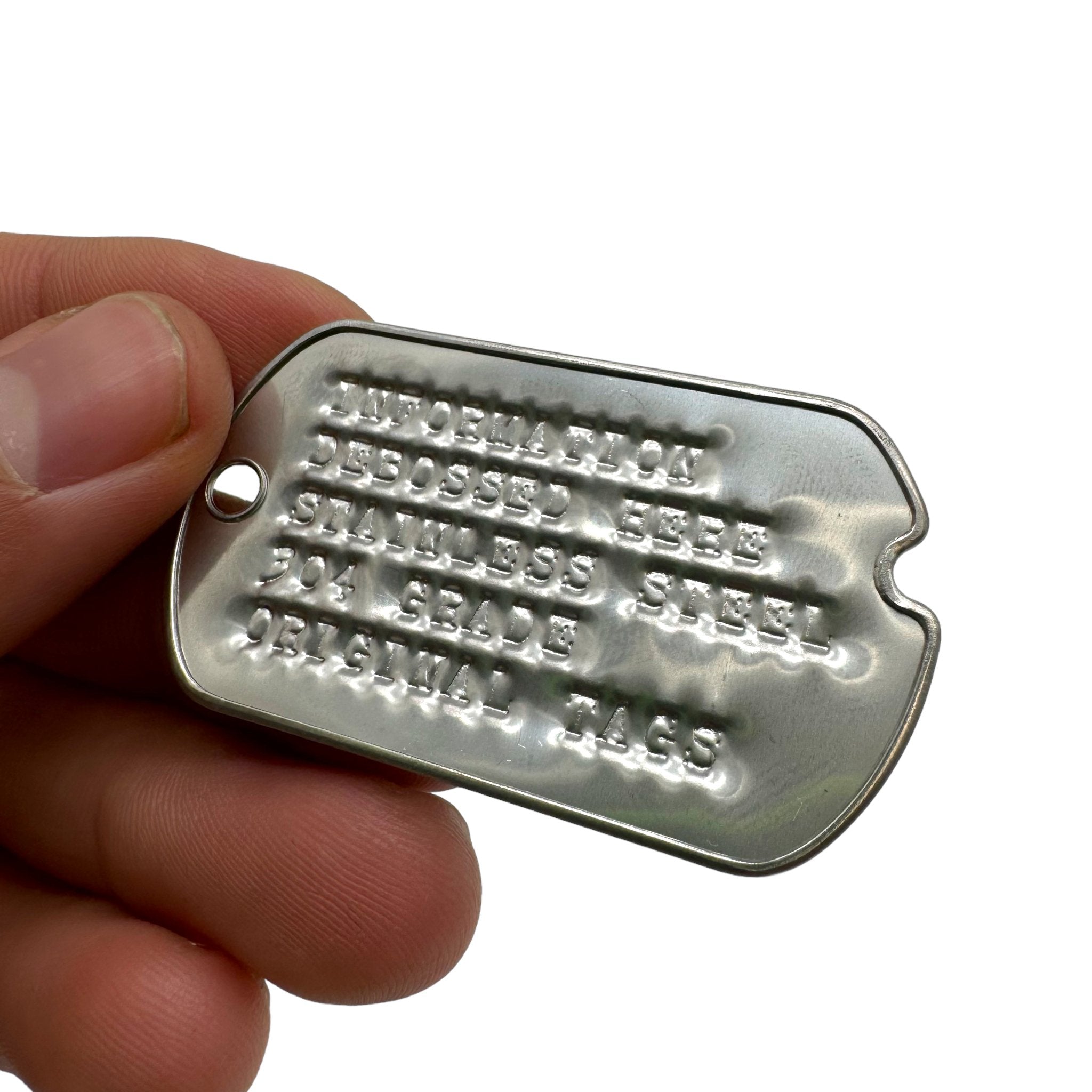 PERSONALISED DEBOSSED Dog Tag Set Original U.S. SPEC WW2 PRE 1965 ARMY TheDogTagCo
