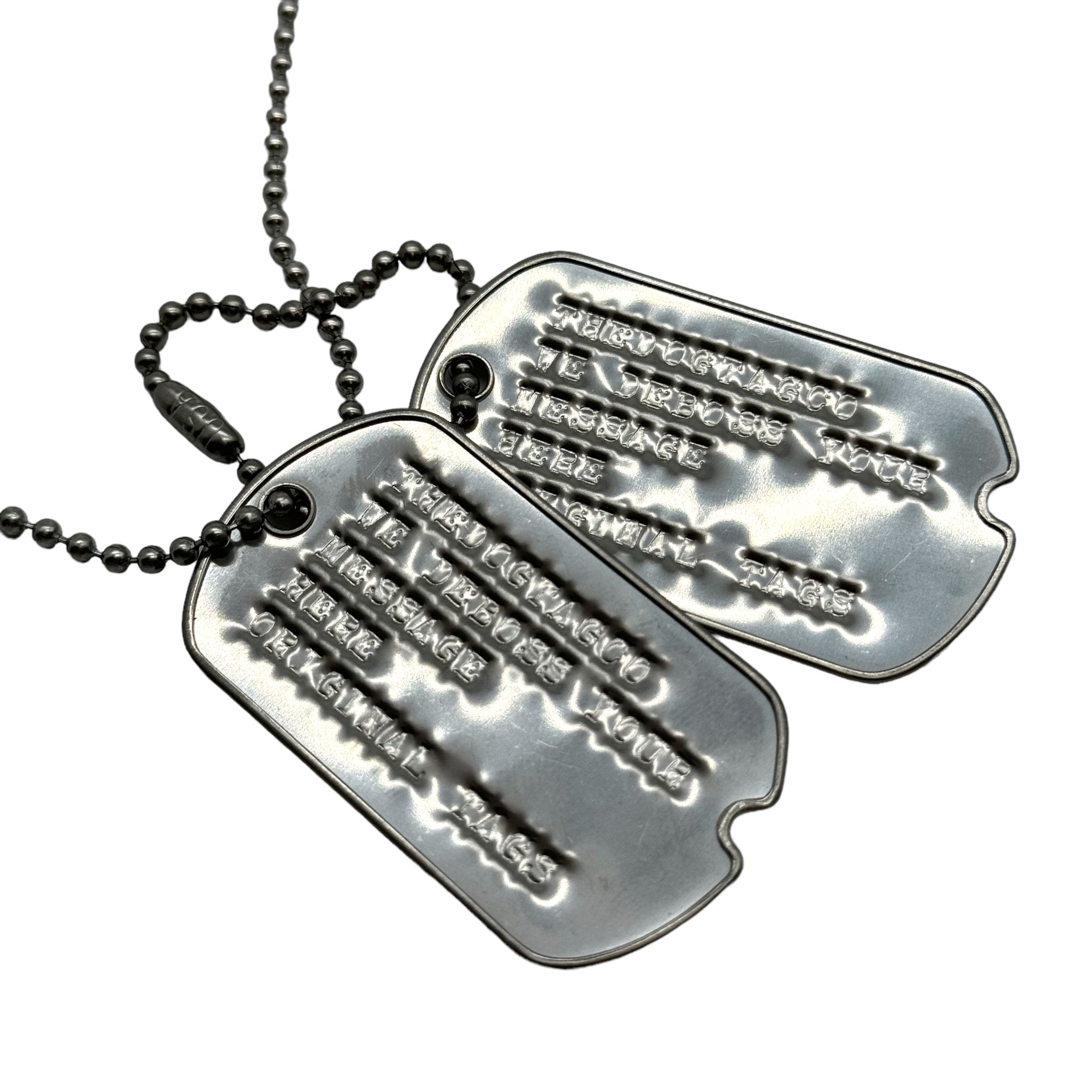 PERSONALISED DEBOSSED Dog Tag Set Original U.S. SPEC WW2 PRE 1965 ARMY TheDogTagCo