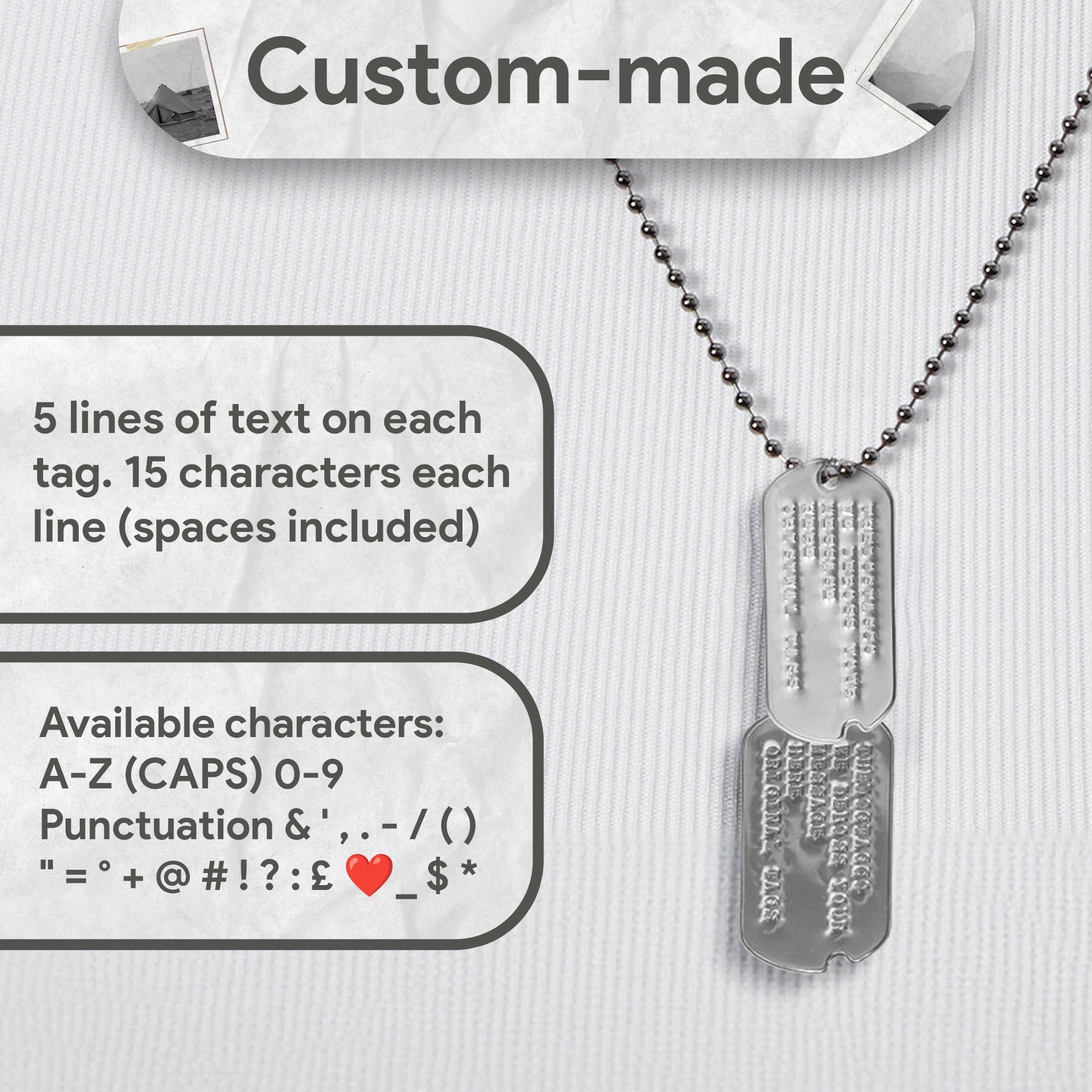 silver950 【2枚組】dog tag handmade Custom Rectangle Personalized Dog Tag Laser Engraved Brass