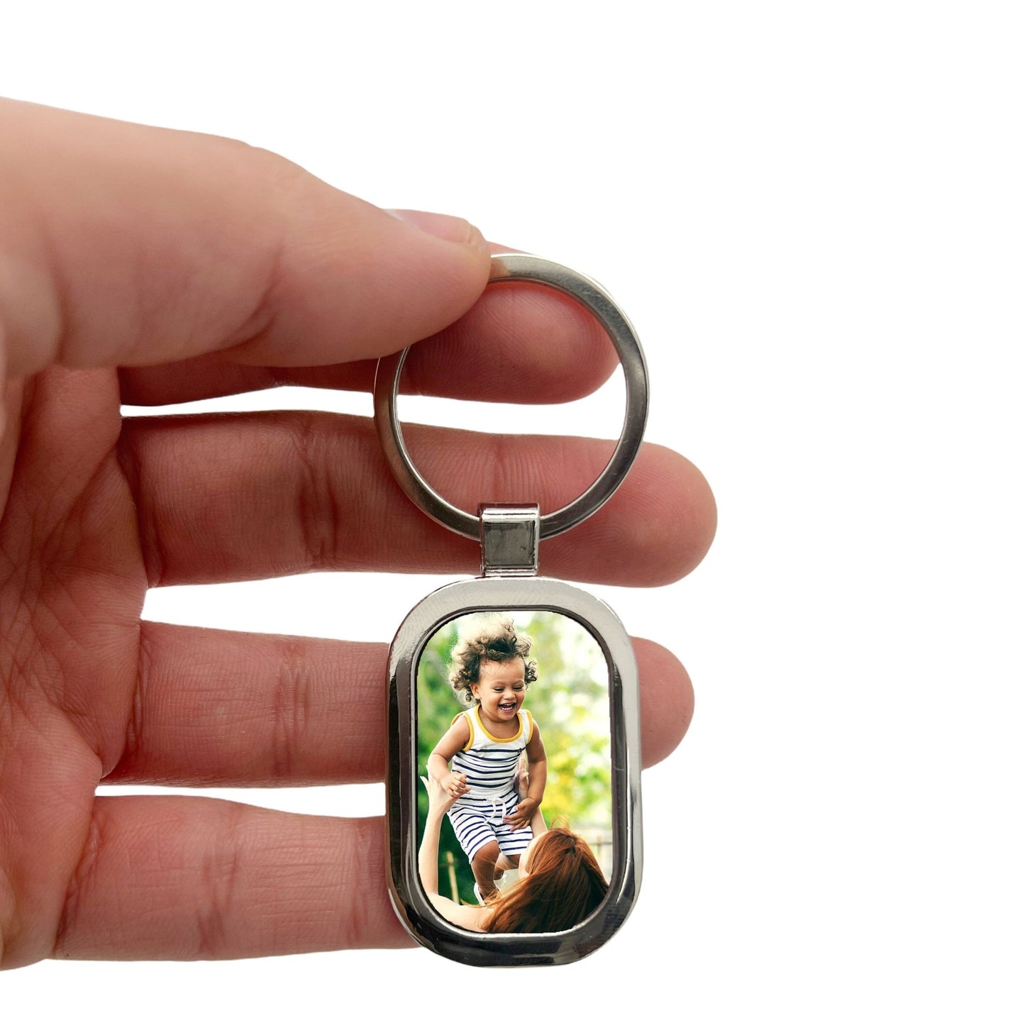 Personalised Photo Message Text ID Wedding Special Occasion Memory Tag Keyring with Gift Box - TheDogTagCo