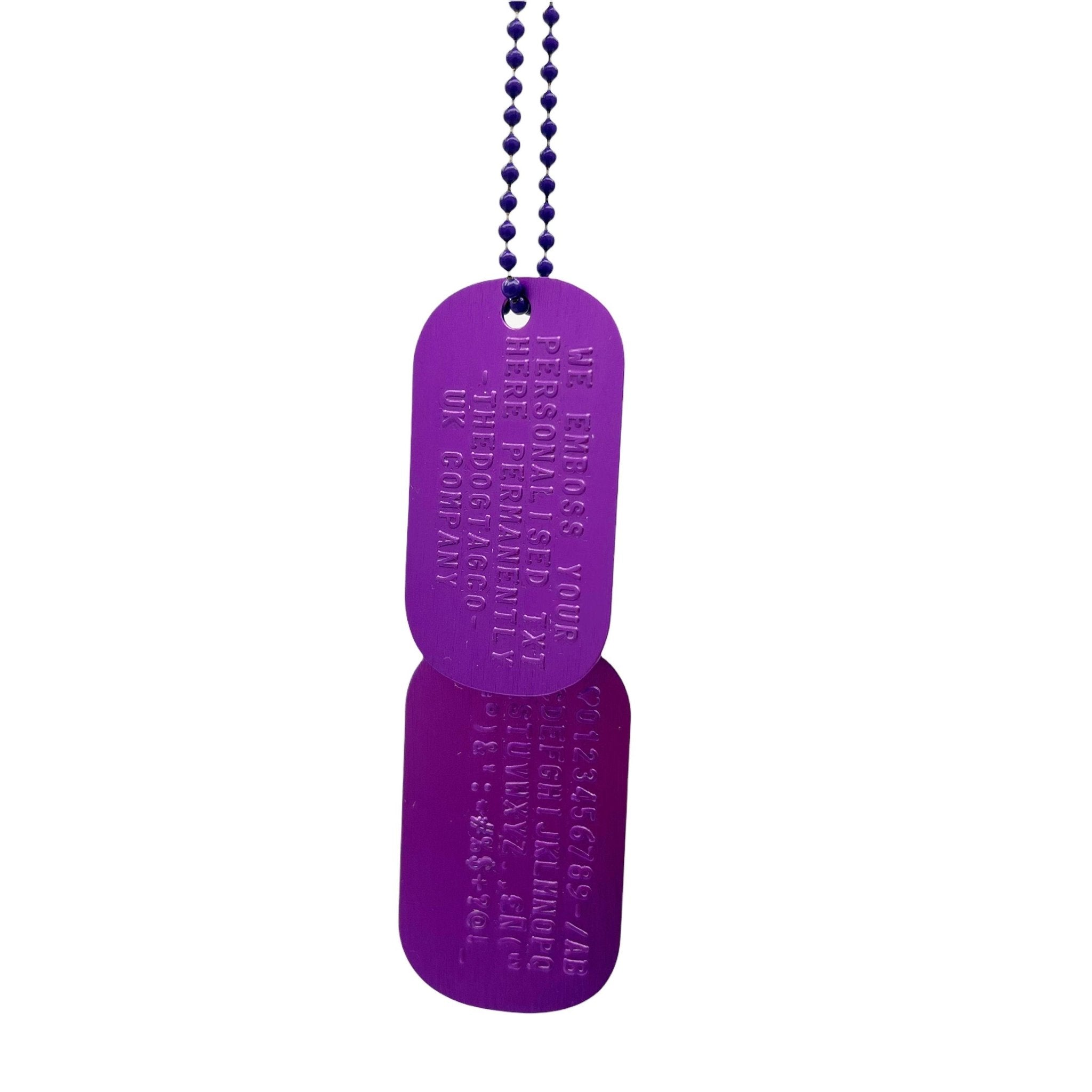 Purple dog top tag