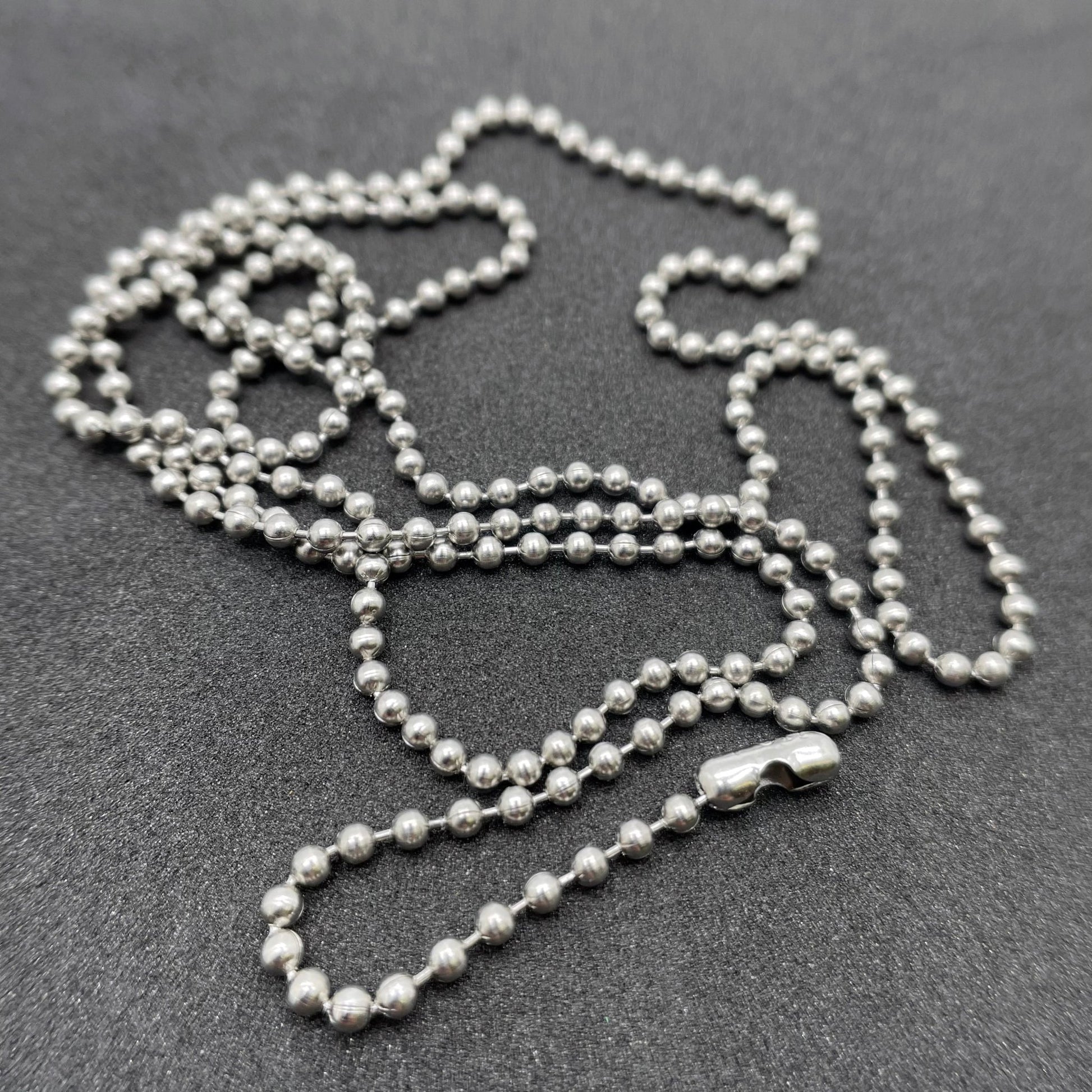 Replacement 30" Stainless Steel Chain - 304 Grade - U.S.A Ball Bead with connector (1 - 10 Pack) - TheDogTagCo