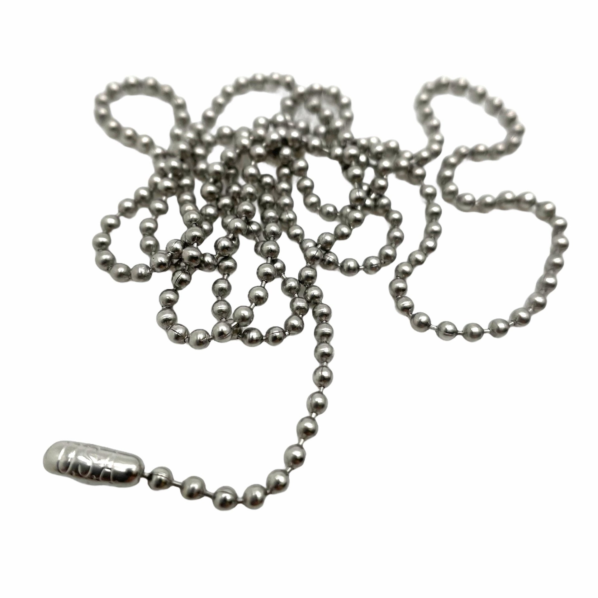 Replacement 30" Stainless Steel Chain - 304 Grade - U.S.A Ball Bead with connector (1 - 10 Pack)