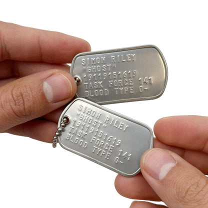 Simon 'Ghost' Riley US Military Dog Tags - Detailed Replica Collector Inspired Set - TheDogTagCo