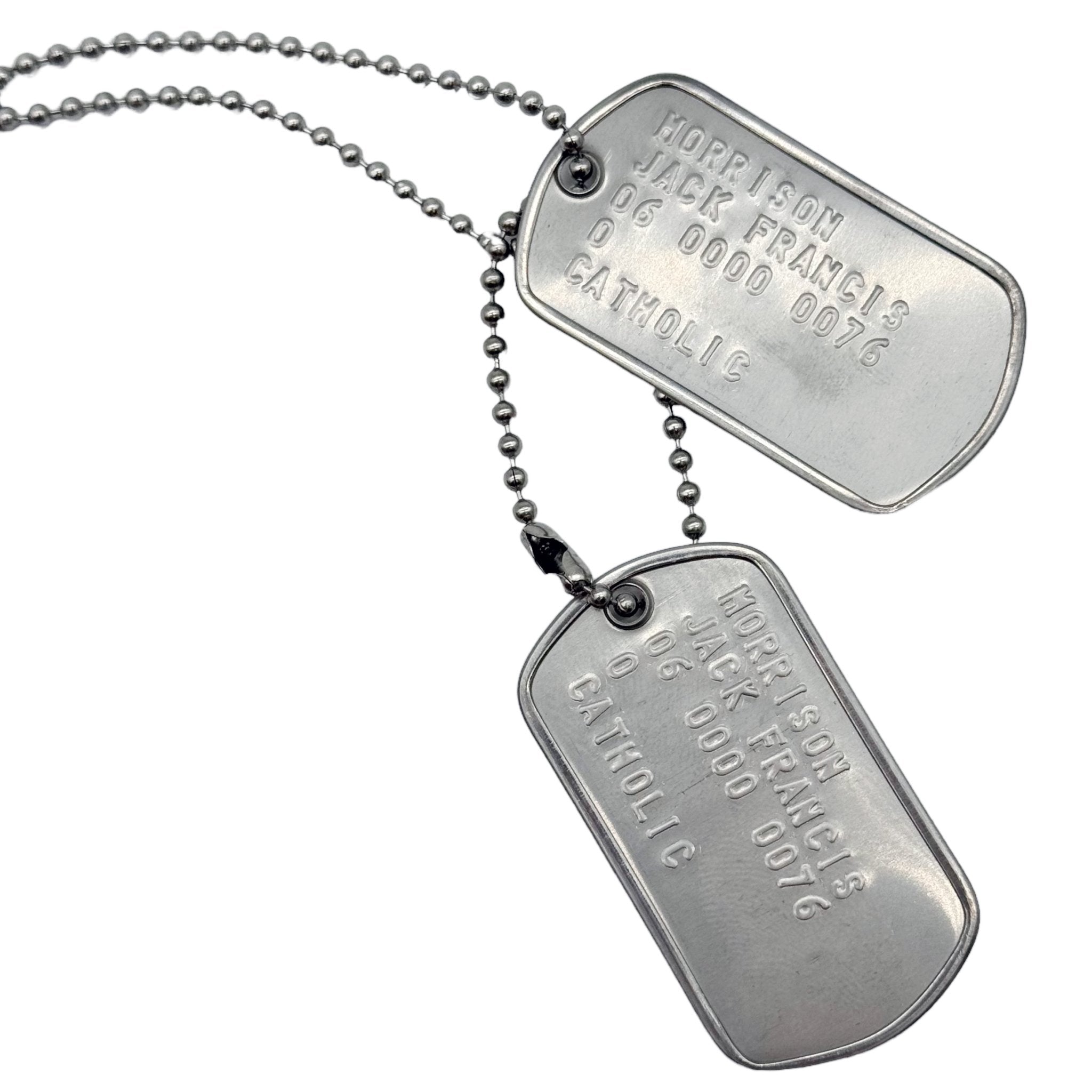 上品スタイル Necklace TAGS DOG 76' Soldier - Steel Stainless Replica Prop アクセサリー