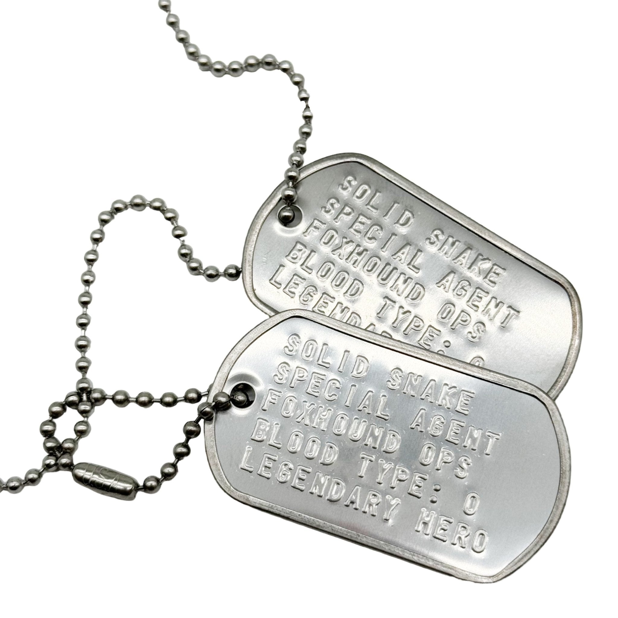 SOLID SNAKE' US Military Dog Tags Necklace Pendant Gaming Gift
