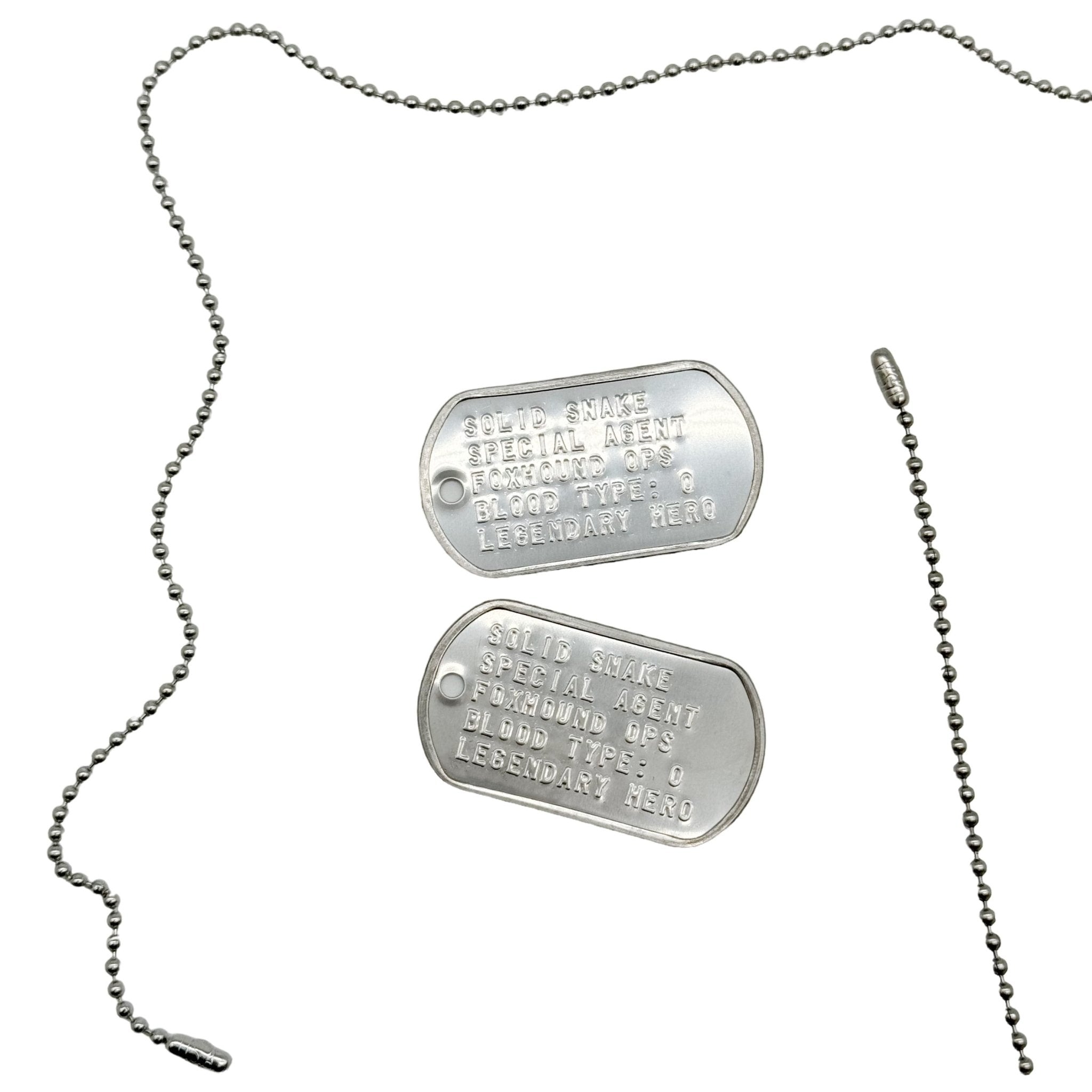 SOLID SNAKE' US Military Dog Tags Necklace Pendant Gaming Gift