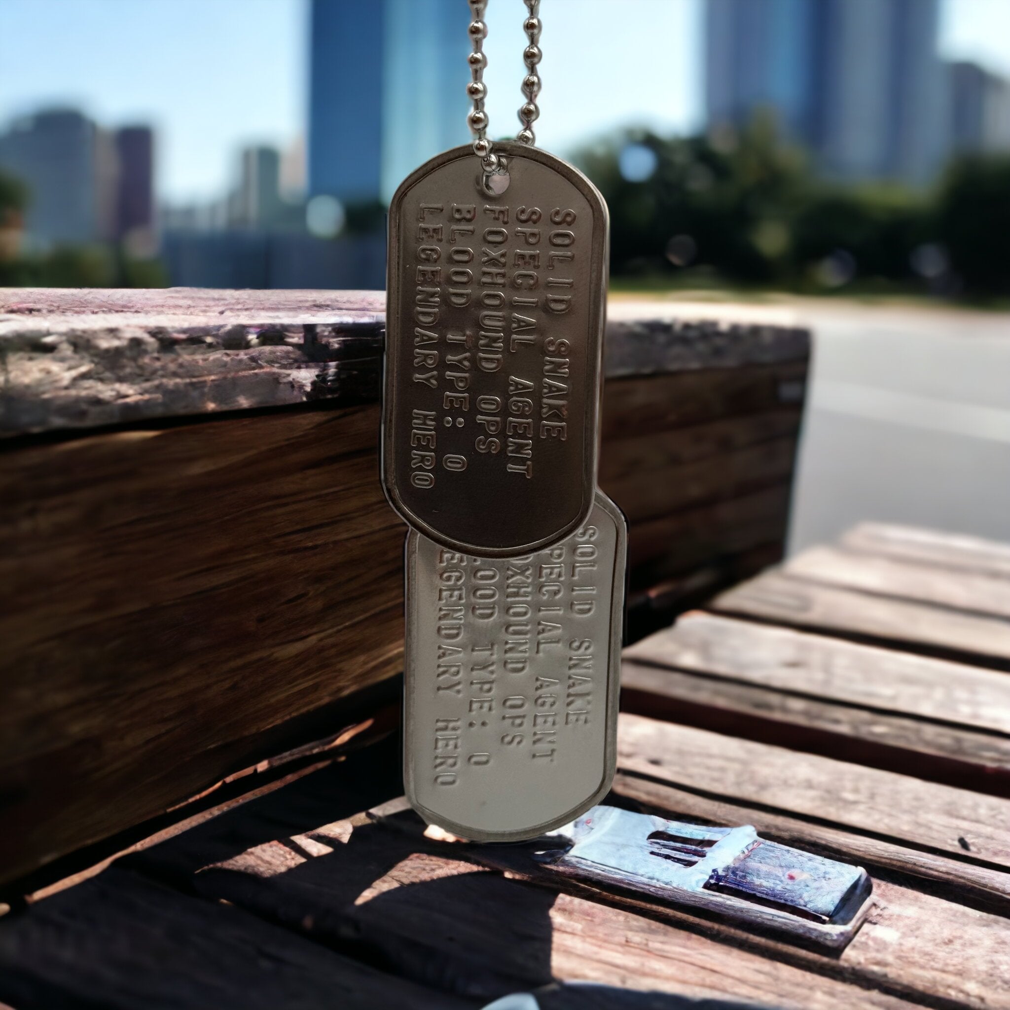 SOLID SNAKE' US Military Dog Tags Necklace Pendant Gaming Gift