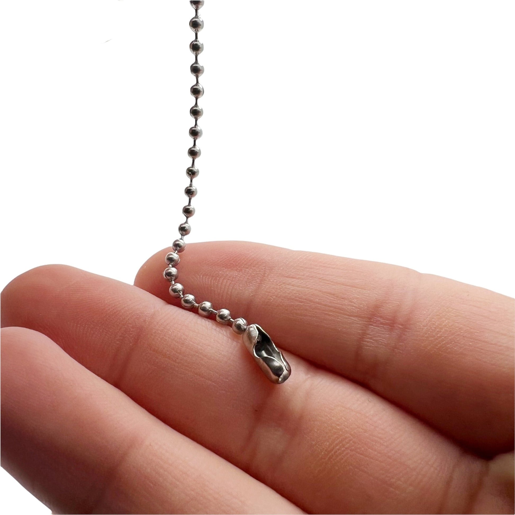 Stainless Steel Ball Chains Bead For Dog Tags Necklaces 304 Grade 4" Length (10cm) - TheDogTagCo
