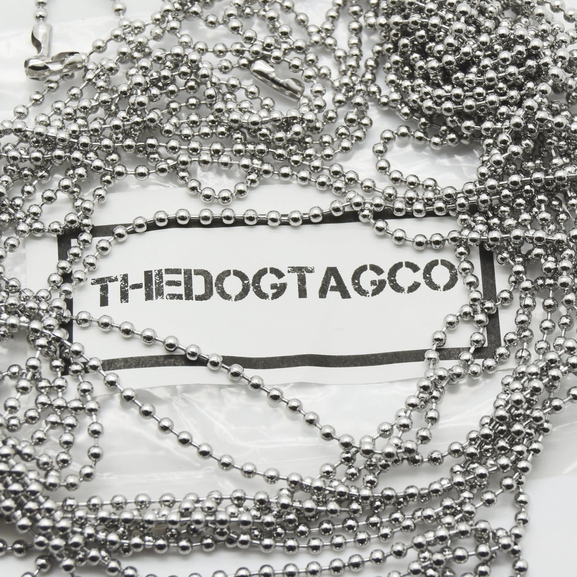 Stainless Steel Bead Ball Chains 27" For Dog Tags Necklaces (x10) - TheDogTagCo