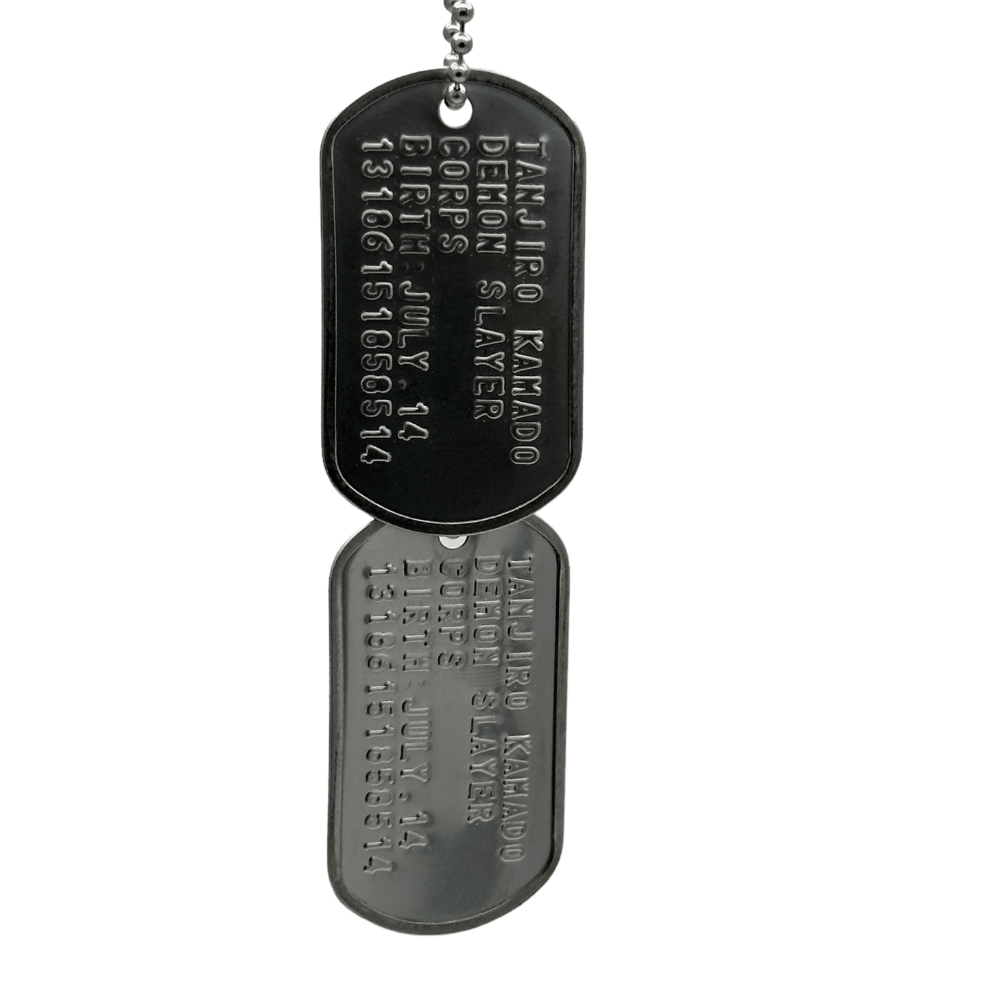 'TANJIRO KAMADO' Dog Tags - Costume Cosplay Prop Replica Military - Stainless Steel Chains Included - TheDogTagCo