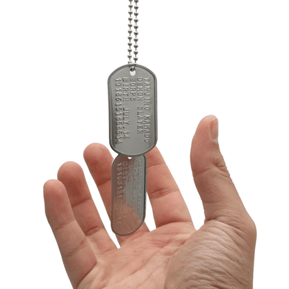 'TANJIRO KAMADO' Dog Tags - Costume Cosplay Prop Replica Military - Stainless Steel Chains Included - TheDogTagCo
