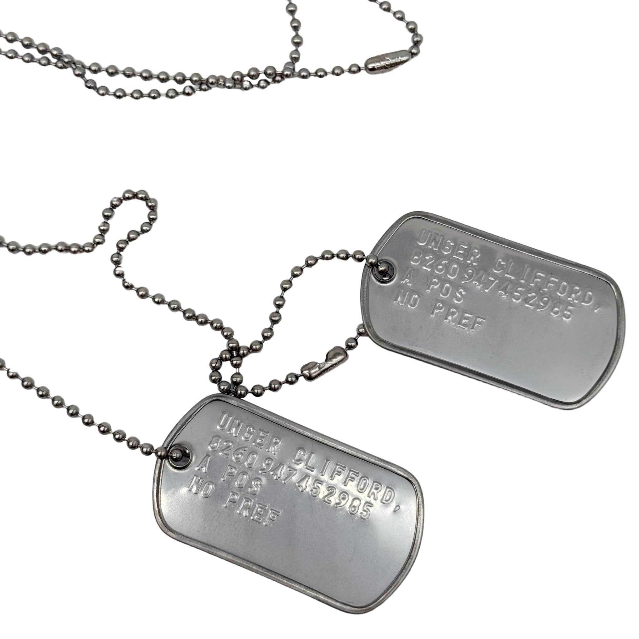 UNGER CLIFFORD US Military Dog Tags Necklace Pendant Gaming Collecto TheDogTagCo